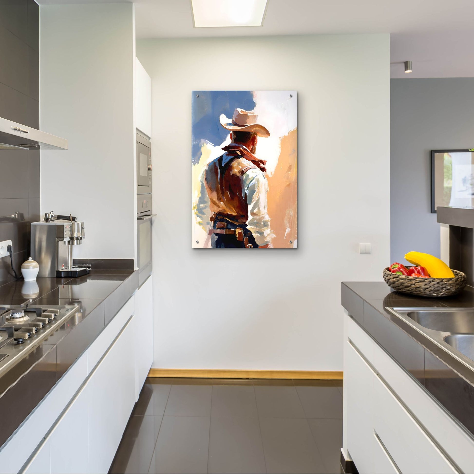 Epic Art 'Cowboy 2' by Petals Prints Design, Acrylic Glass Wall Art,24x36