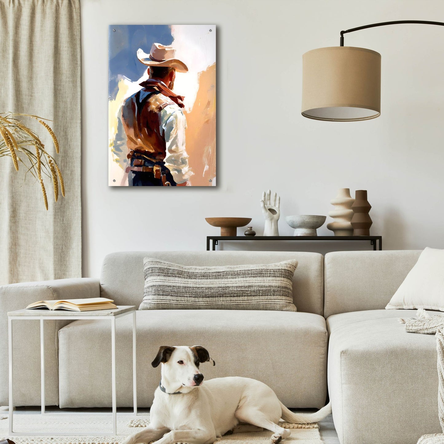 Epic Art 'Cowboy 2' by Petals Prints Design, Acrylic Glass Wall Art,24x36