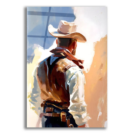 Epic Art 'Cowboy 2' by Petals Prints Design, Acrylic Glass Wall Art