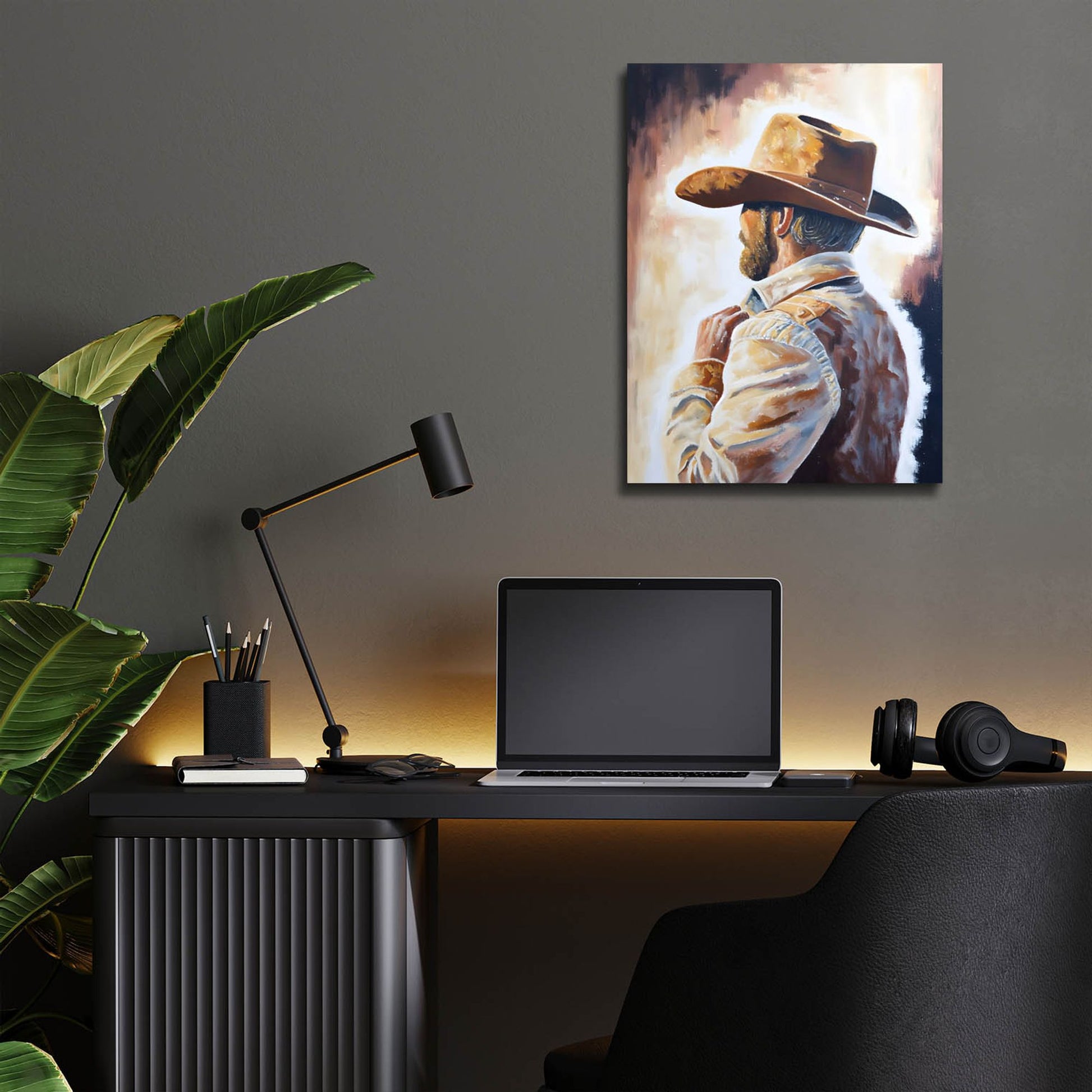 Epic Art 'Cowboy 4' by Petals Prints Design, Acrylic Glass Wall Art,12x16