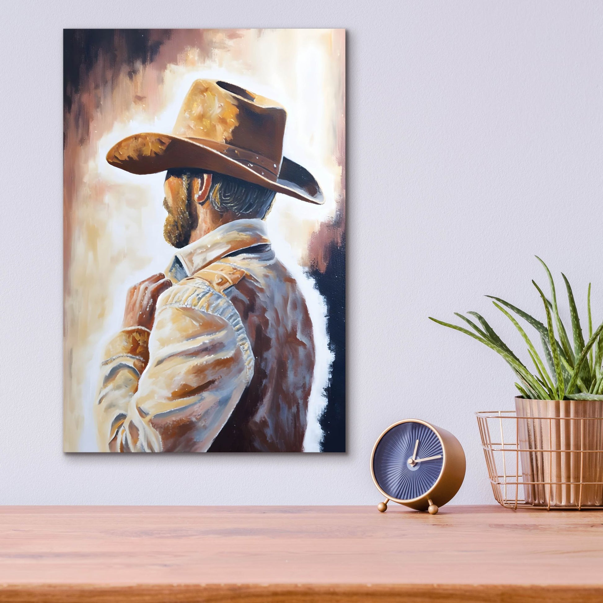 Epic Art 'Cowboy 4' by Petals Prints Design, Acrylic Glass Wall Art,12x16