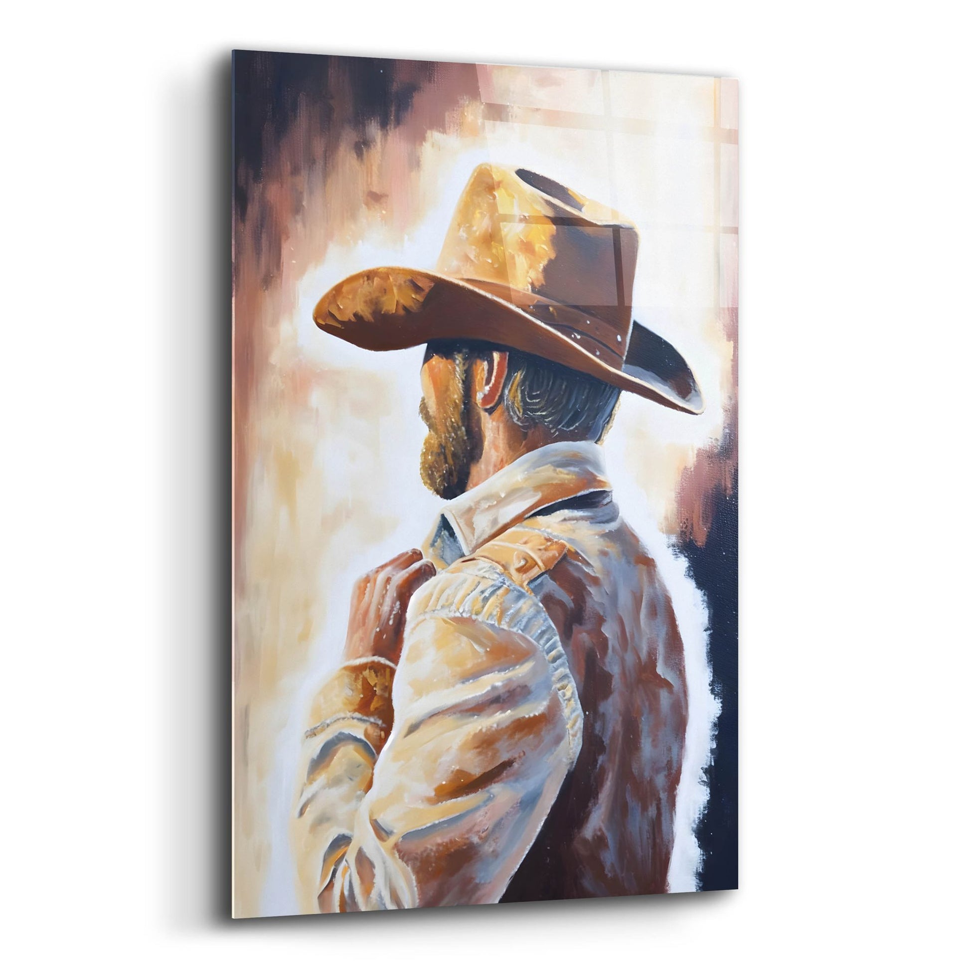 Epic Art 'Cowboy 4' by Petals Prints Design, Acrylic Glass Wall Art,16x24