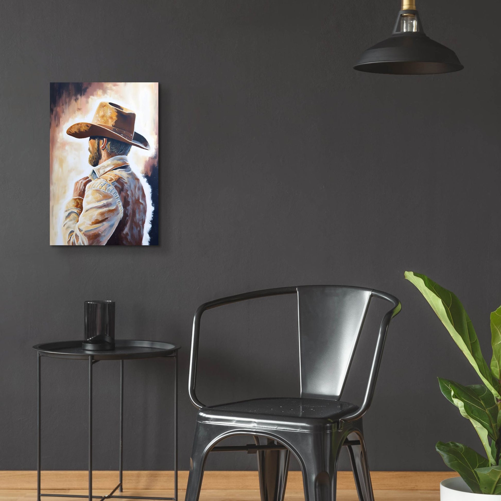 Epic Art 'Cowboy 4' by Petals Prints Design, Acrylic Glass Wall Art,16x24