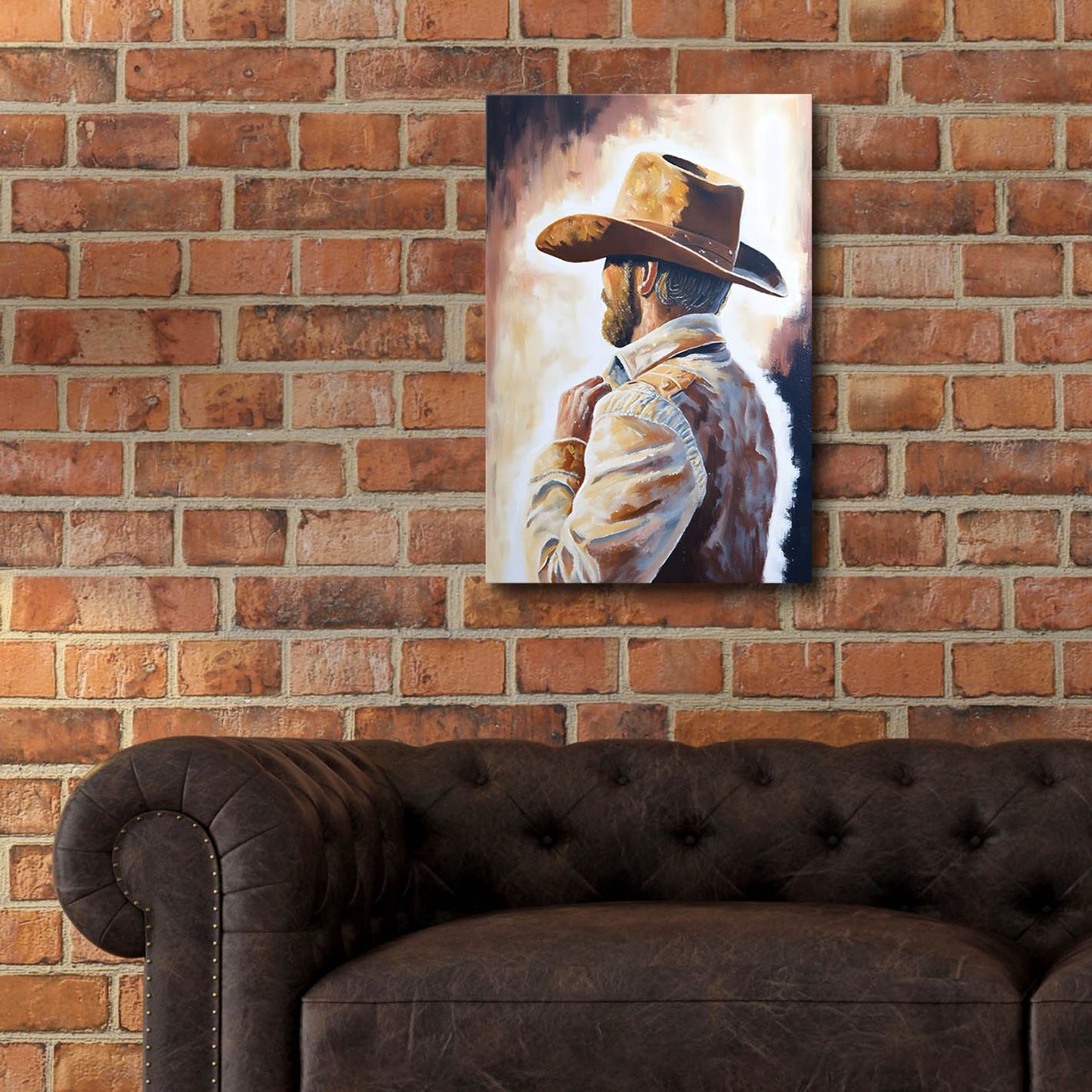 Epic Art 'Cowboy 4' by Petals Prints Design, Acrylic Glass Wall Art,16x24