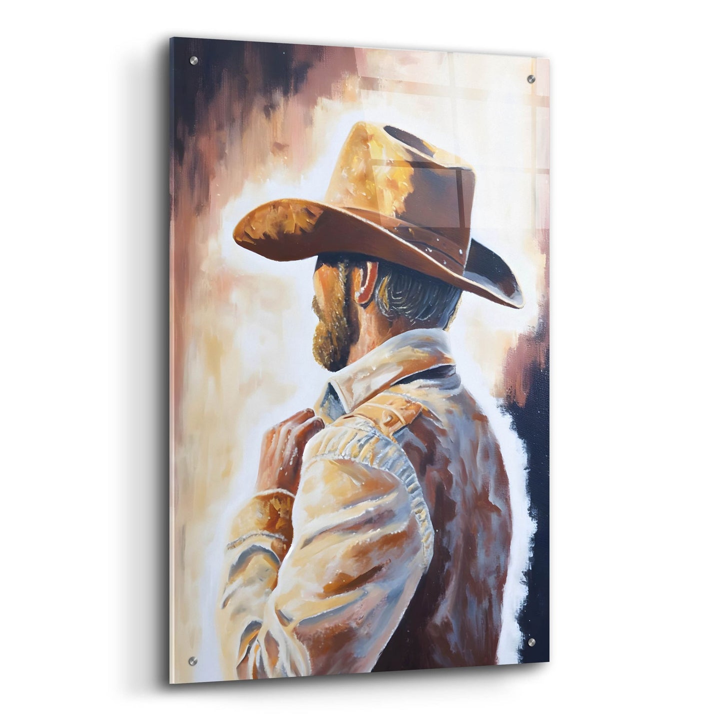 Epic Art 'Cowboy 4' by Petals Prints Design, Acrylic Glass Wall Art,24x36