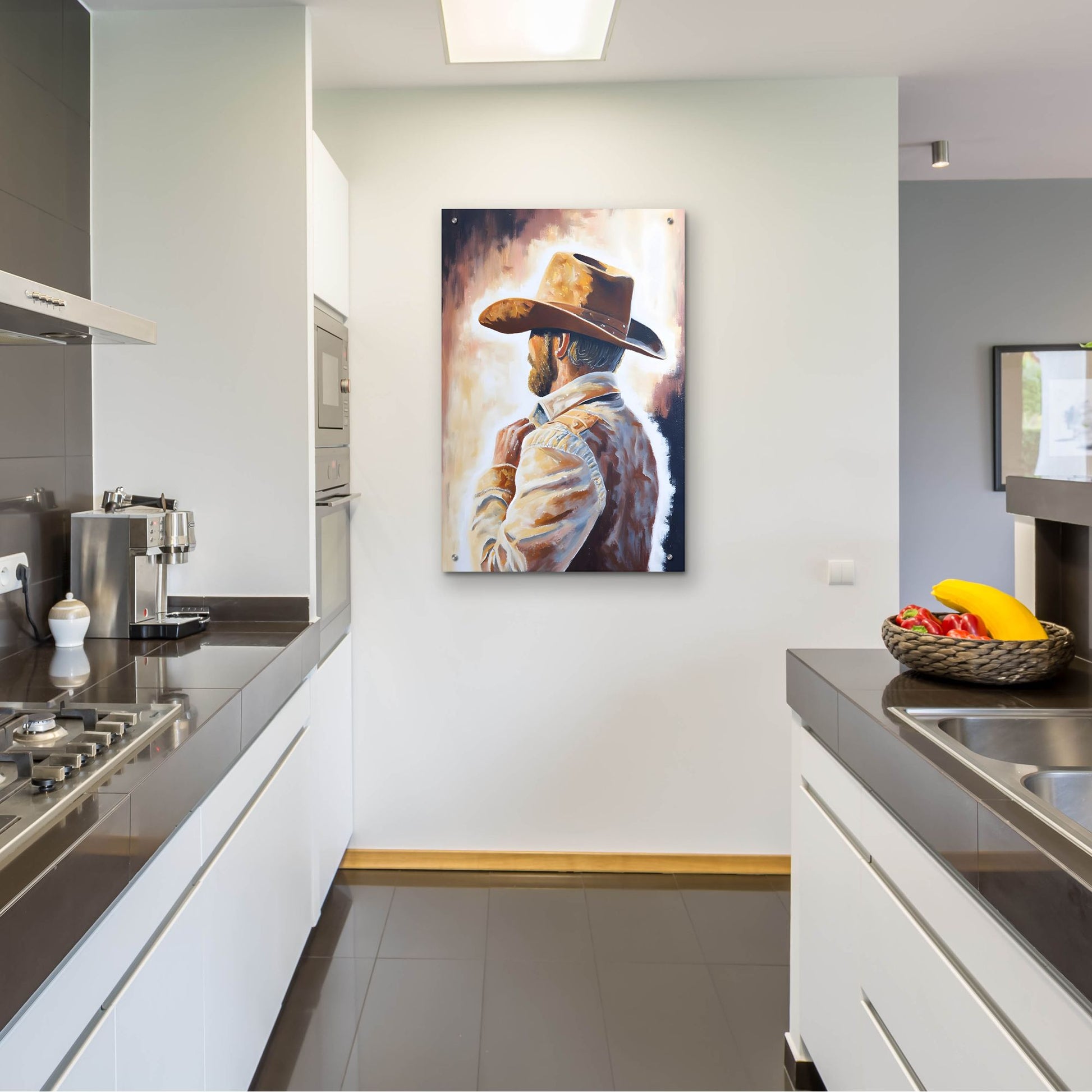 Epic Art 'Cowboy 4' by Petals Prints Design, Acrylic Glass Wall Art,24x36