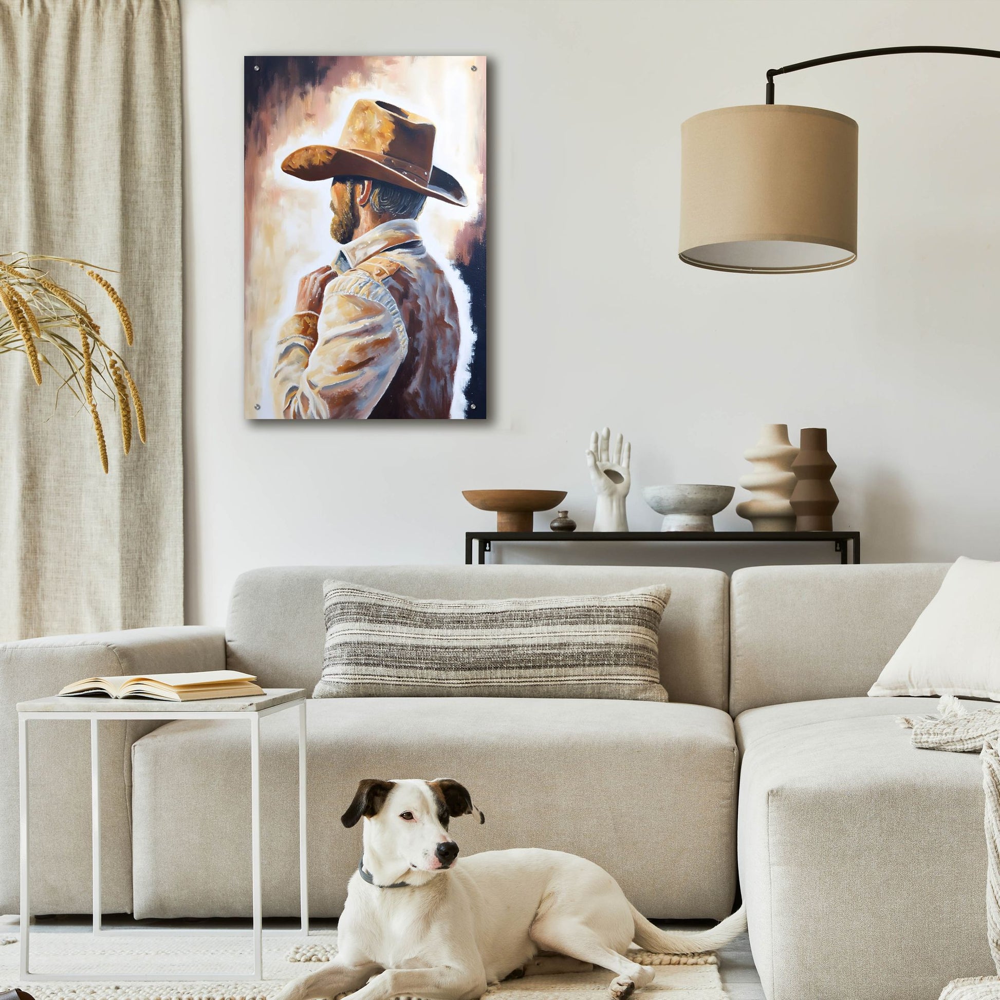 Epic Art 'Cowboy 4' by Petals Prints Design, Acrylic Glass Wall Art,24x36