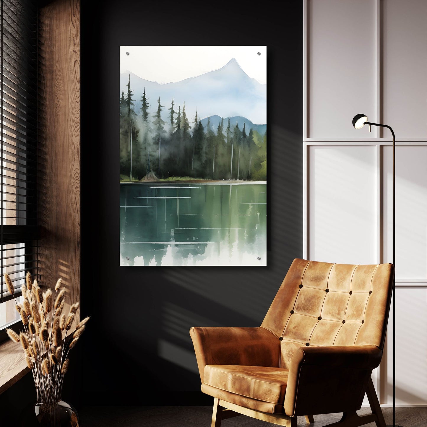 Epic Art 'Forest Landscape I' by Petals Prints Design, Acrylic Glass Wall Art,24x36