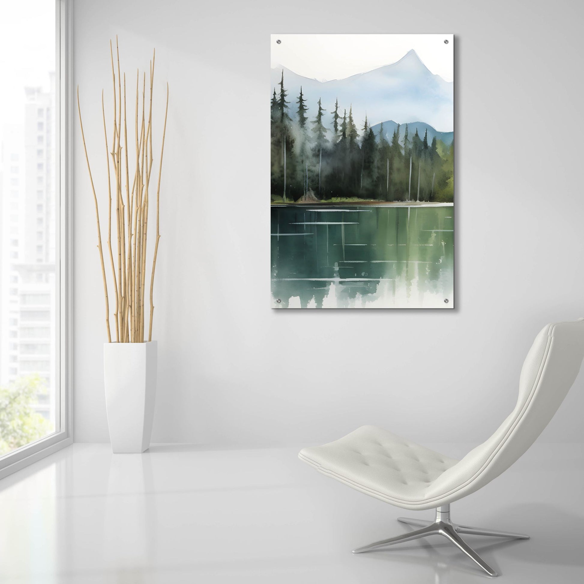 Epic Art 'Forest Landscape I' by Petals Prints Design, Acrylic Glass Wall Art,24x36