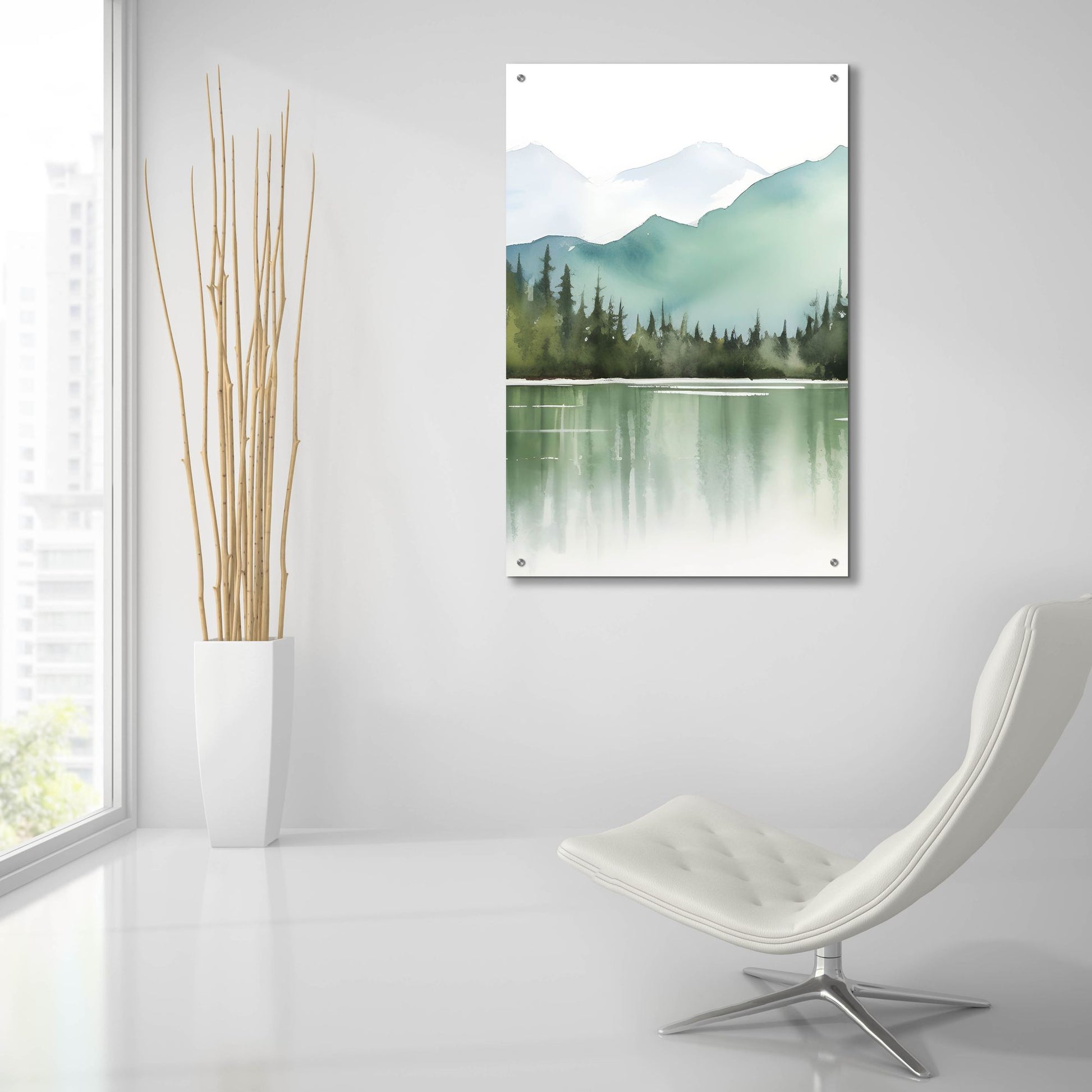 Epic Art 'Forest Landscape II' by Petals Prints Design, Acrylic Glass Wall Art,24x36