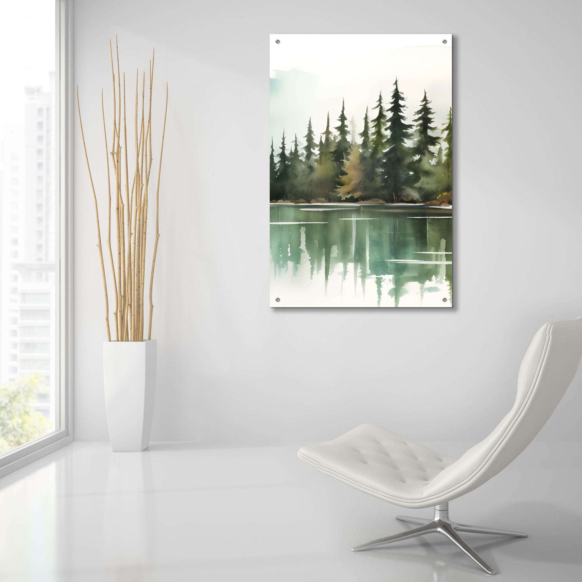 Epic Art 'Forest Landscape III' by Petals Prints Design, Acrylic Glass Wall Art,24x36