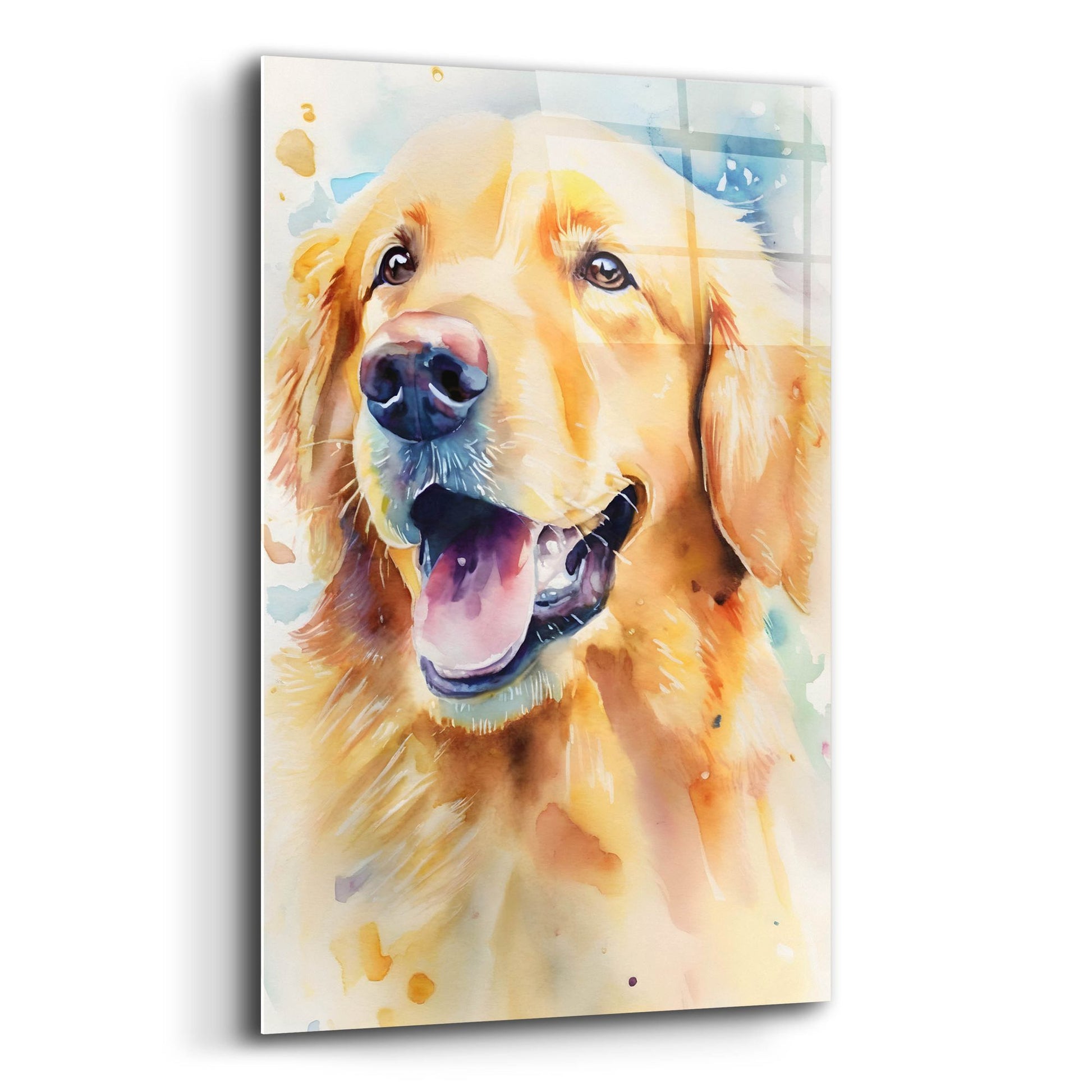 Epic Art 'Golden Retriever' by Petals Prints Design, Acrylic Glass Wall Art,12x16