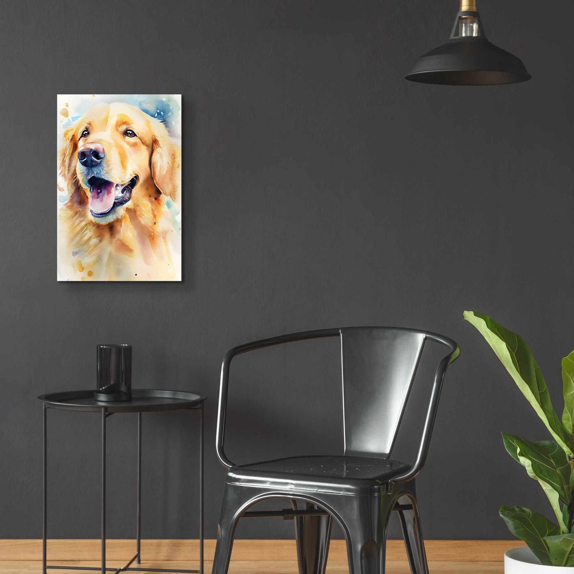 Epic Art 'Golden Retriever' by Petals Prints Design, Acrylic Glass Wall Art,16x24