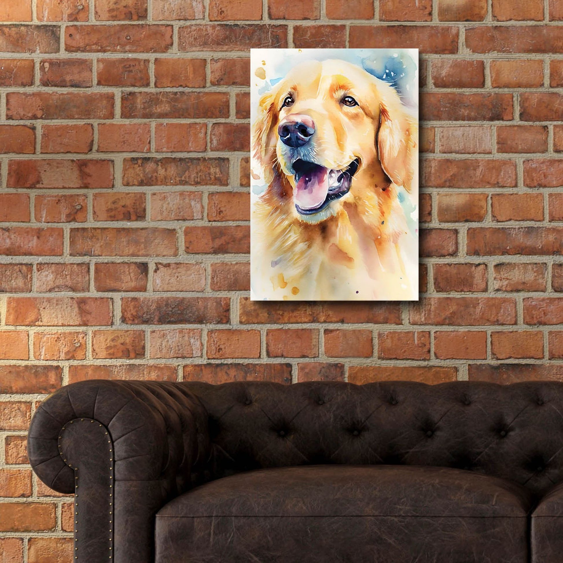 Epic Art 'Golden Retriever' by Petals Prints Design, Acrylic Glass Wall Art,16x24