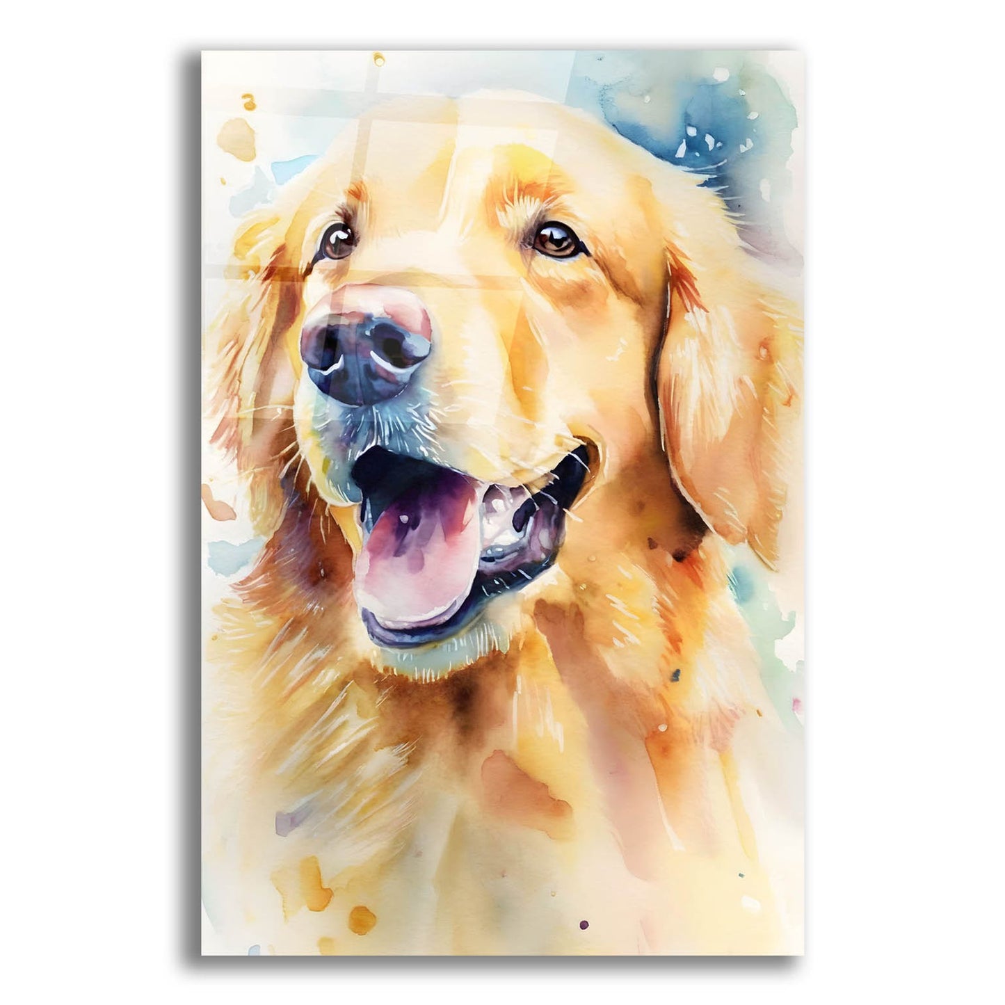 Epic Art 'Golden Retriever' by Petals Prints Design, Acrylic Glass Wall Art