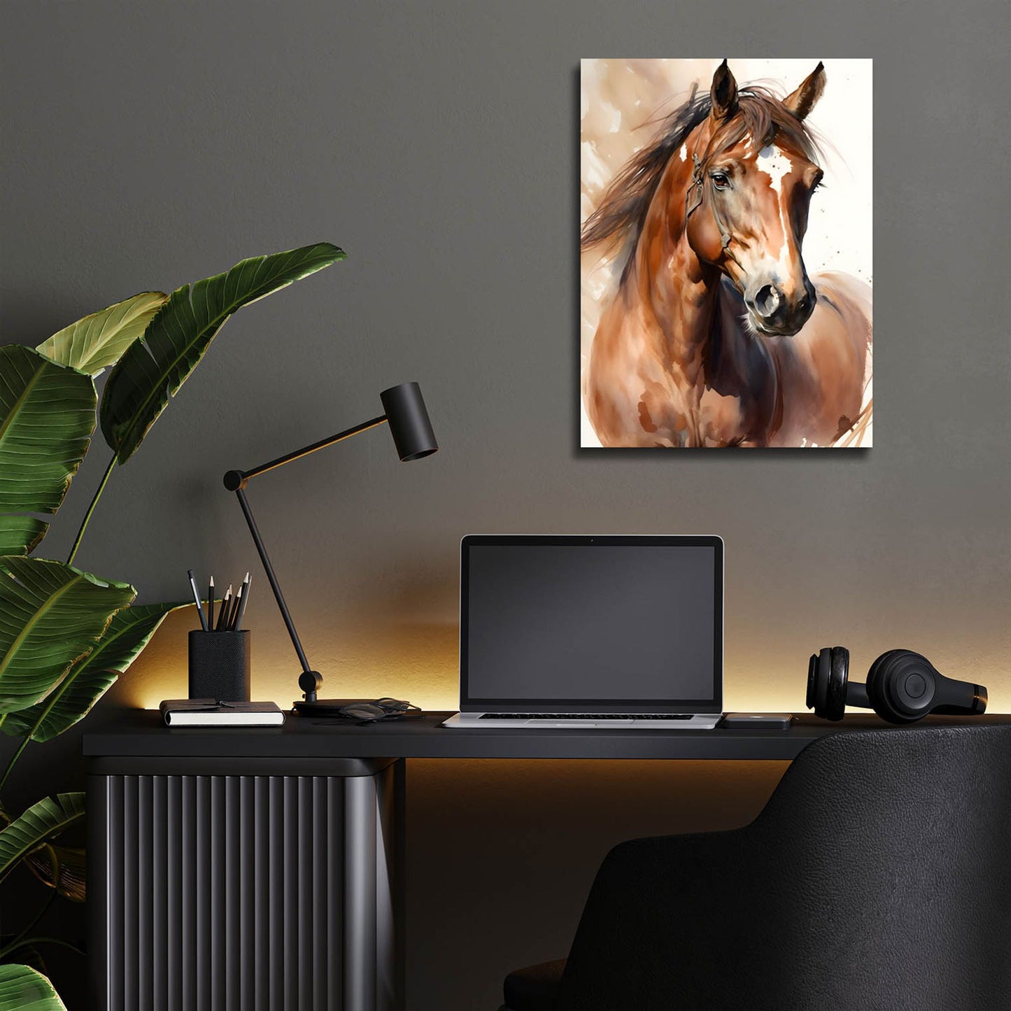 Epic Art 'Horse 1' by Petals Prints Design, Acrylic Glass Wall Art,12x16