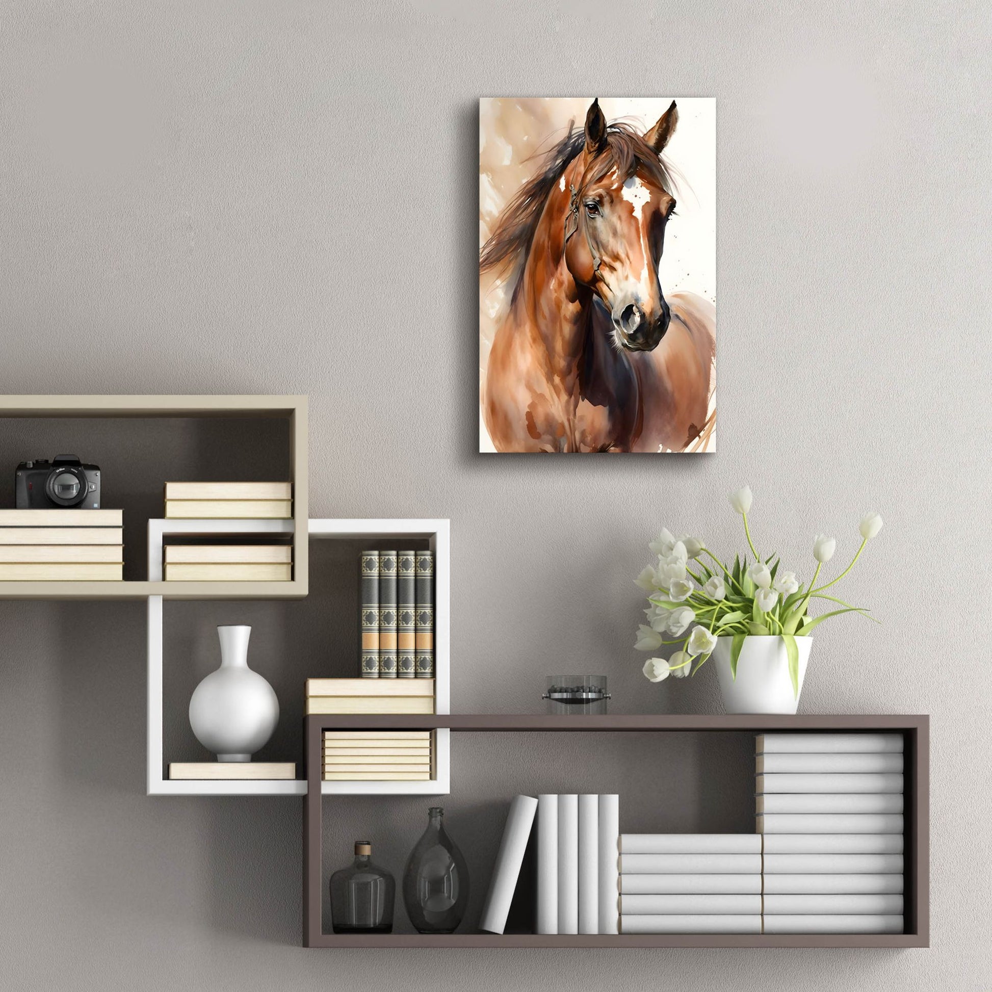 Epic Art 'Horse 1' by Petals Prints Design, Acrylic Glass Wall Art,16x24