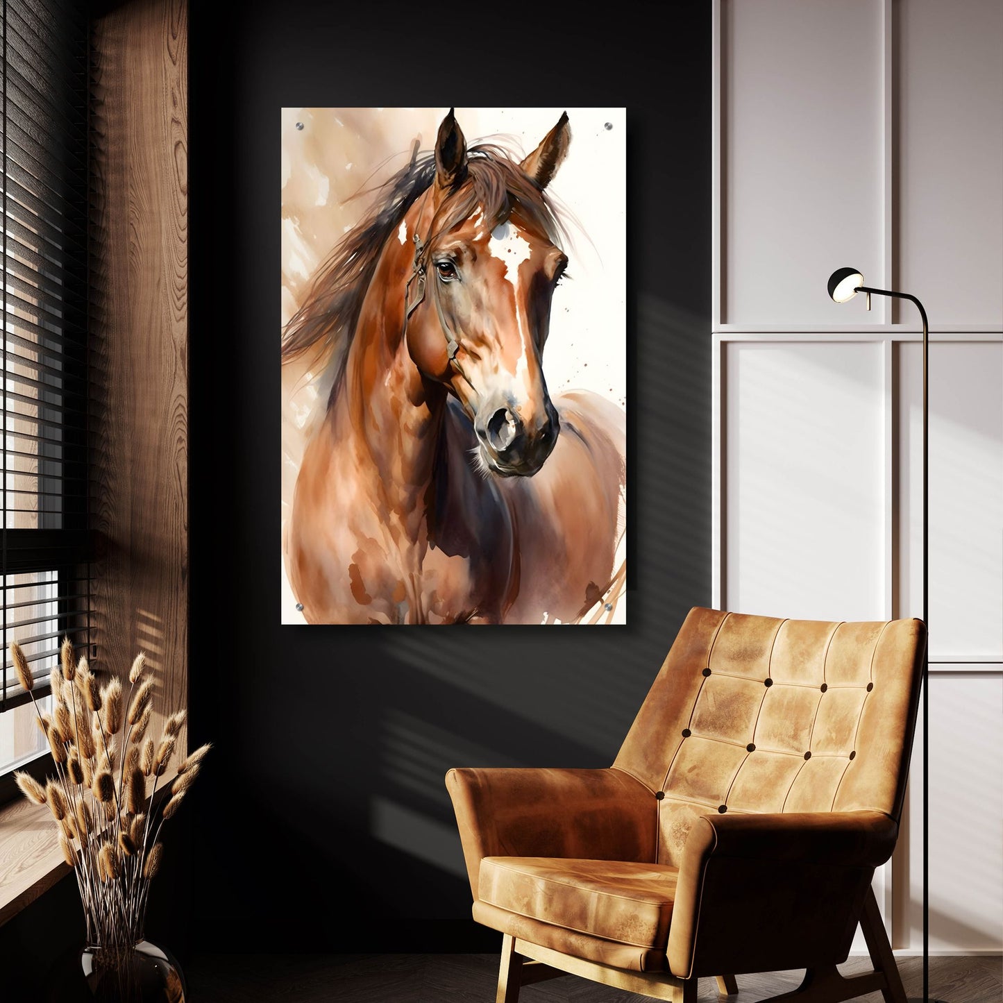 Epic Art 'Horse 1' by Petals Prints Design, Acrylic Glass Wall Art,24x36