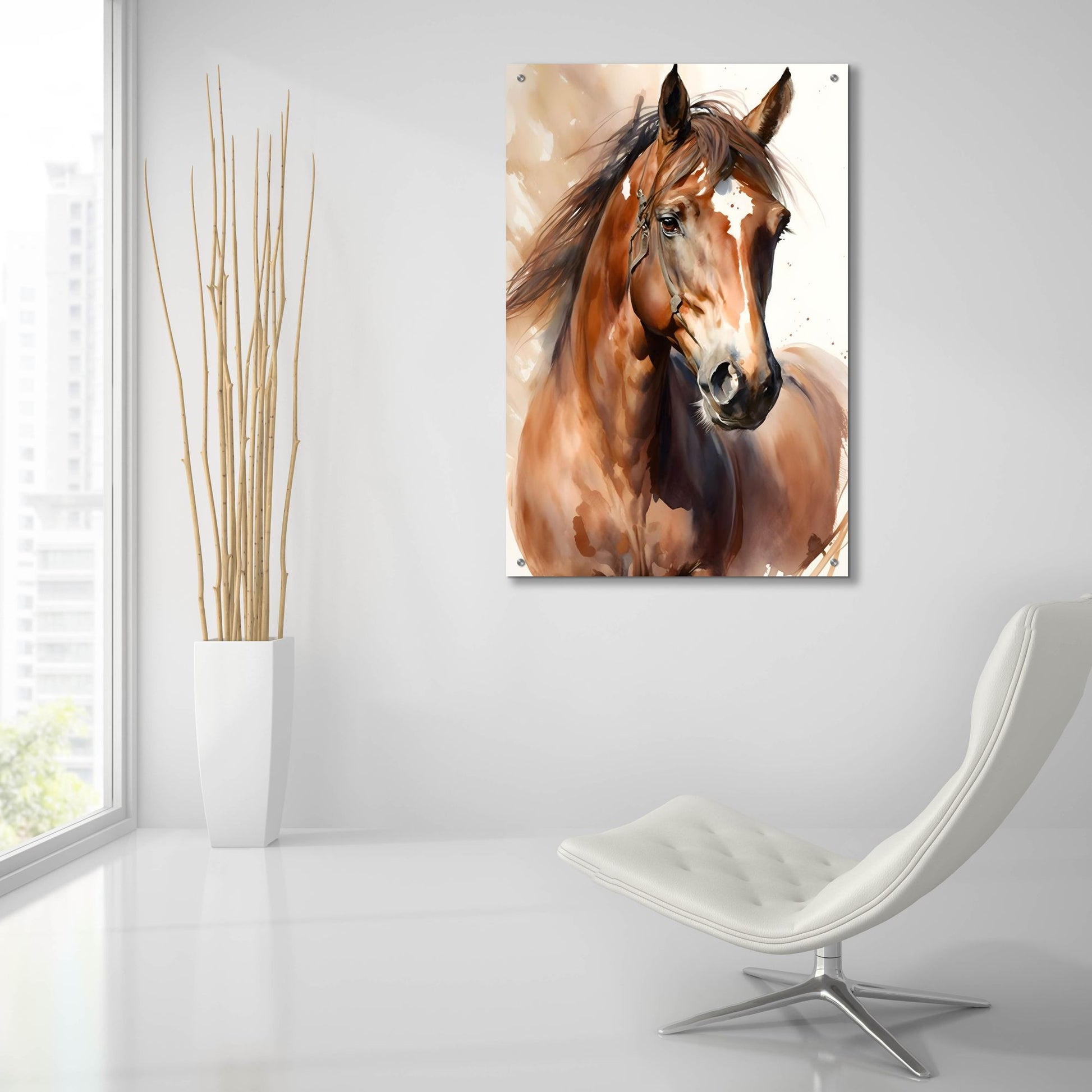 Epic Art 'Horse 1' by Petals Prints Design, Acrylic Glass Wall Art,24x36