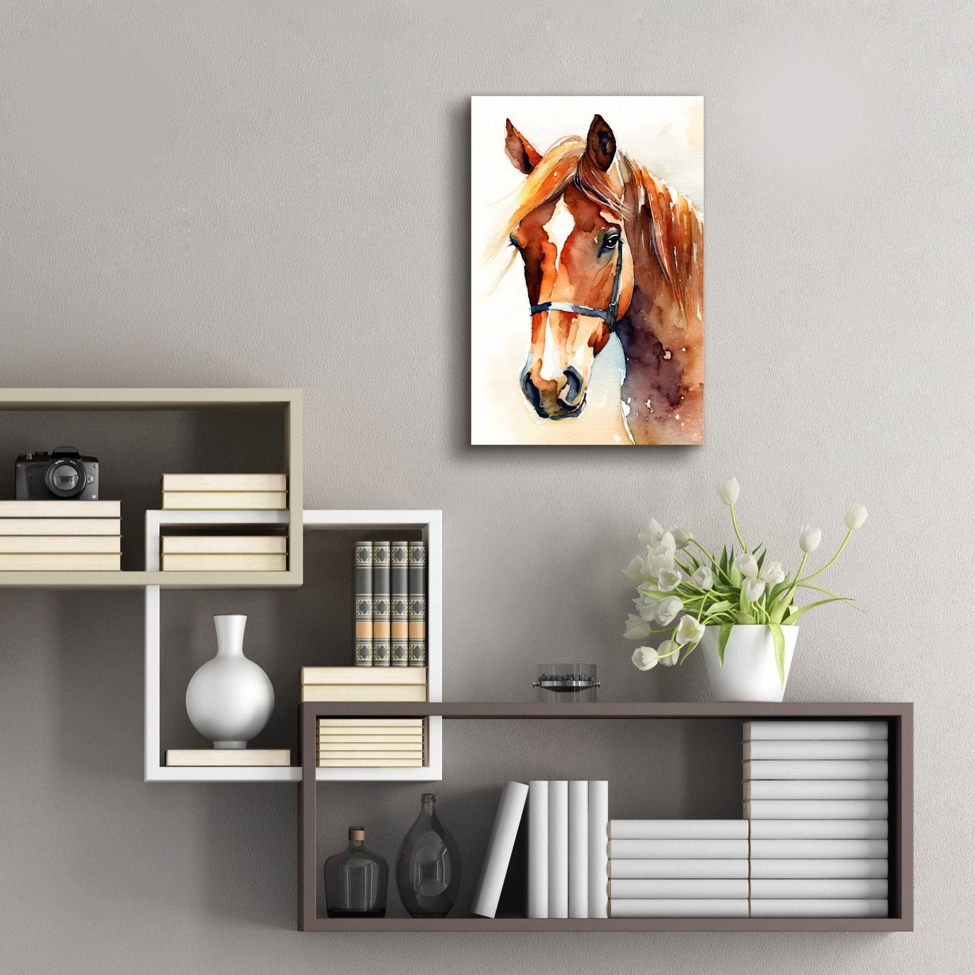 Epic Art 'Horse 2' by Petals Prints Design, Acrylic Glass Wall Art,16x24