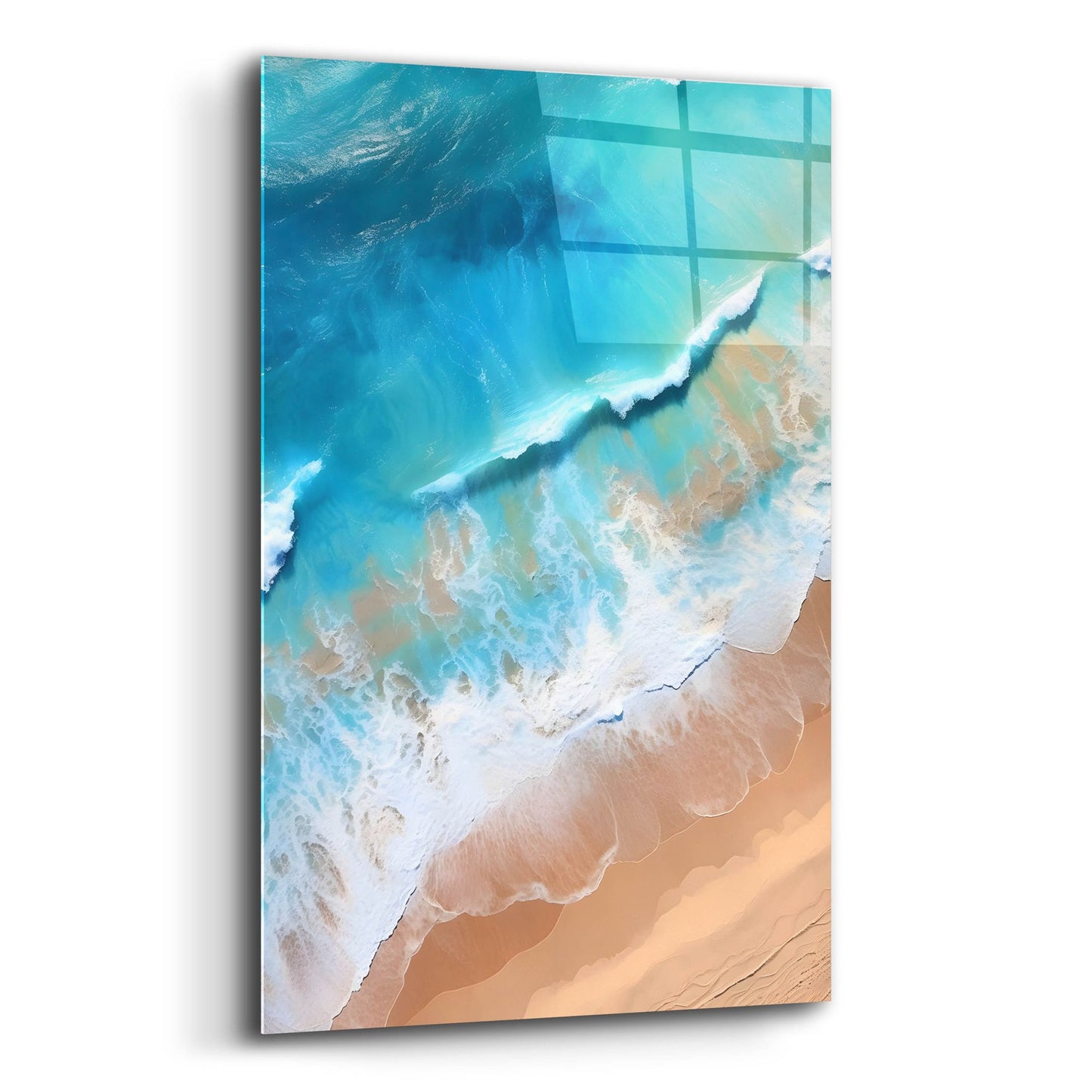 Epic Art 'Indigo Aerial Beach 1' by Petals Prints Design, Acrylic Glass Wall Art,12x16