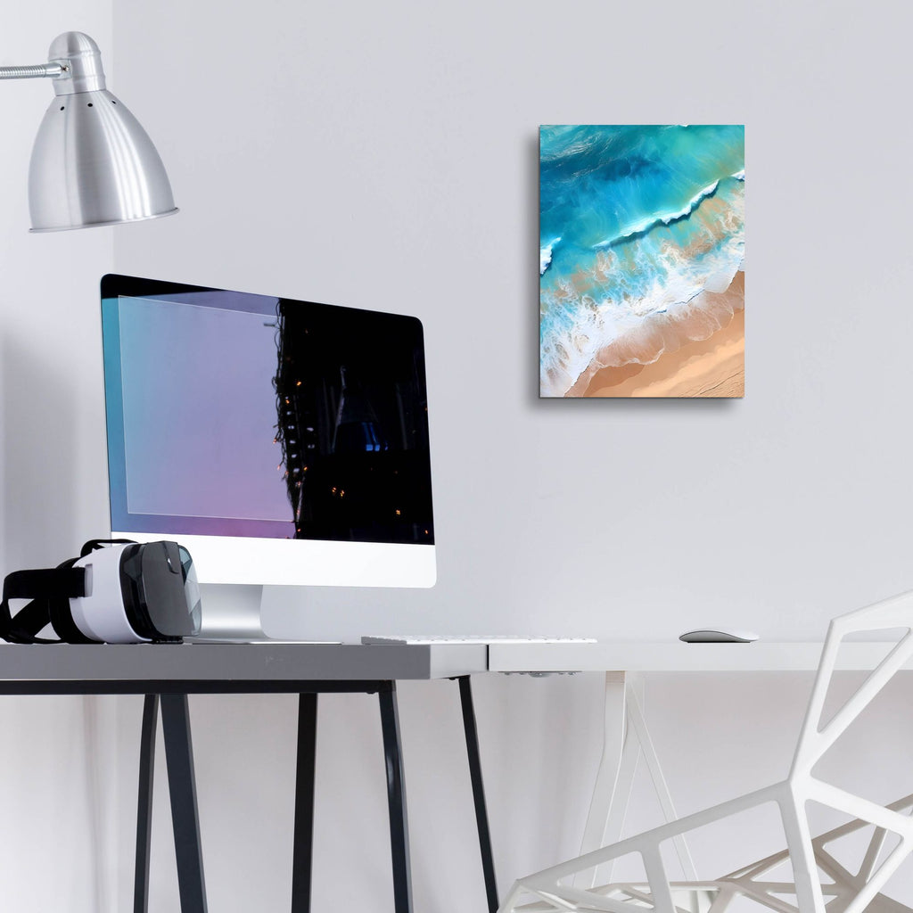 Epic Art 'Indigo Aerial Beach 1' by Petals Prints Design, Acrylic Glass Wall Art,12x16