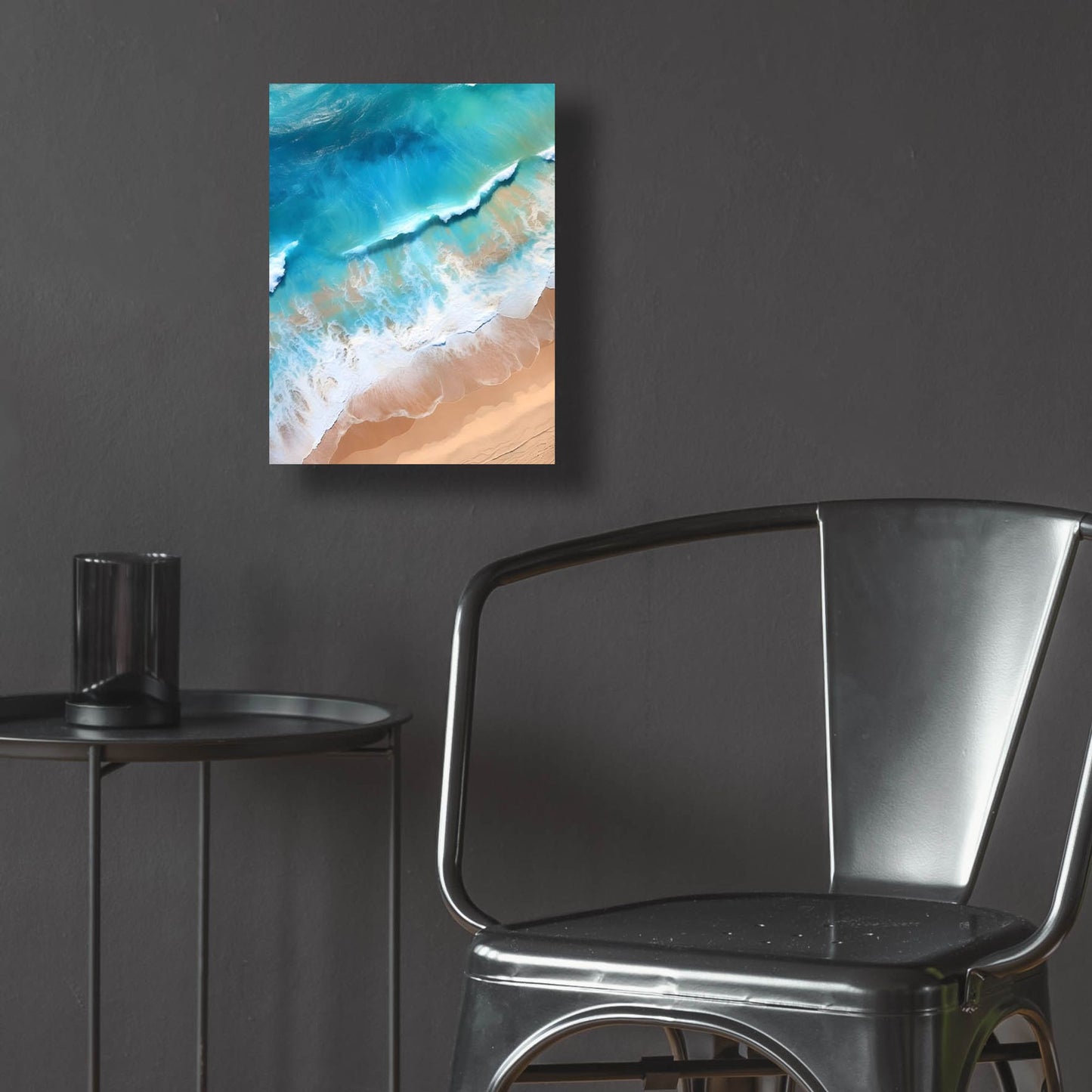 Epic Art 'Indigo Aerial Beach 1' by Petals Prints Design, Acrylic Glass Wall Art,12x16