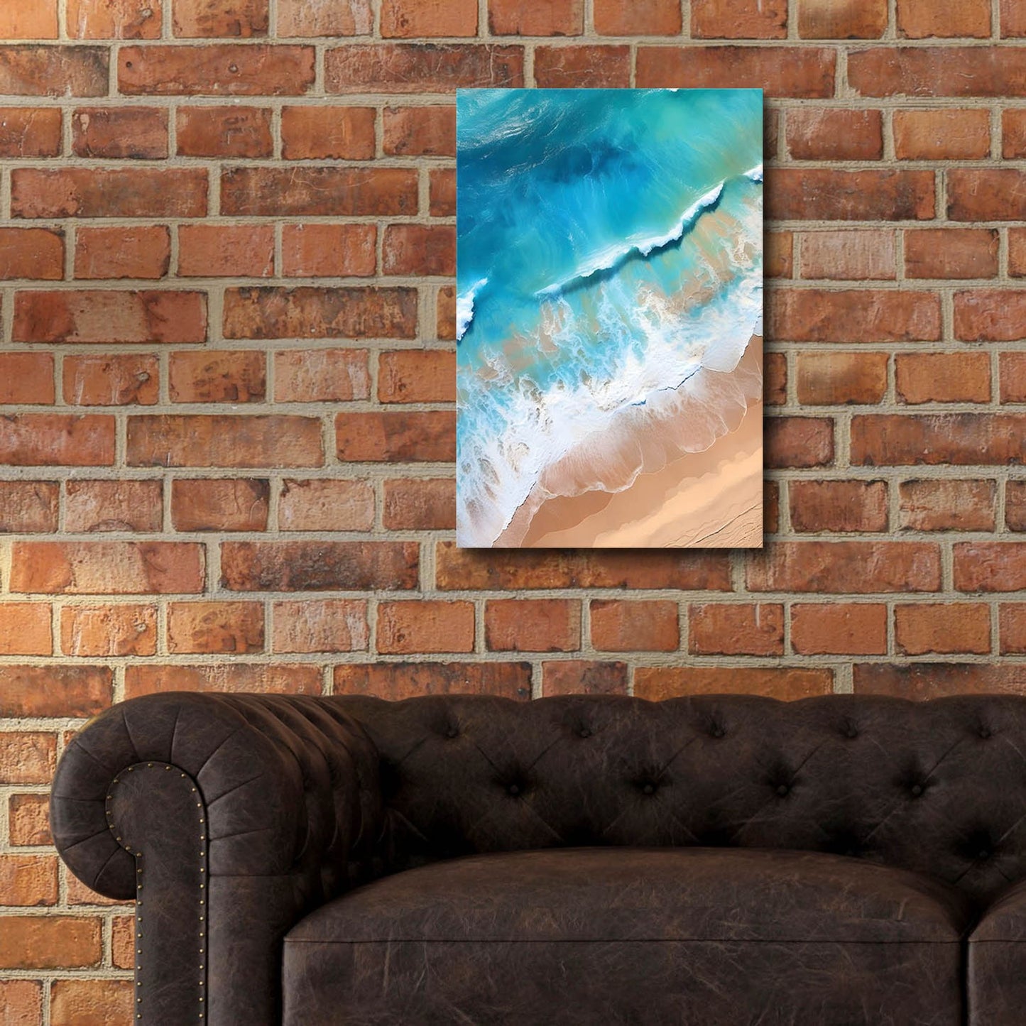 Epic Art 'Indigo Aerial Beach 1' by Petals Prints Design, Acrylic Glass Wall Art,16x24