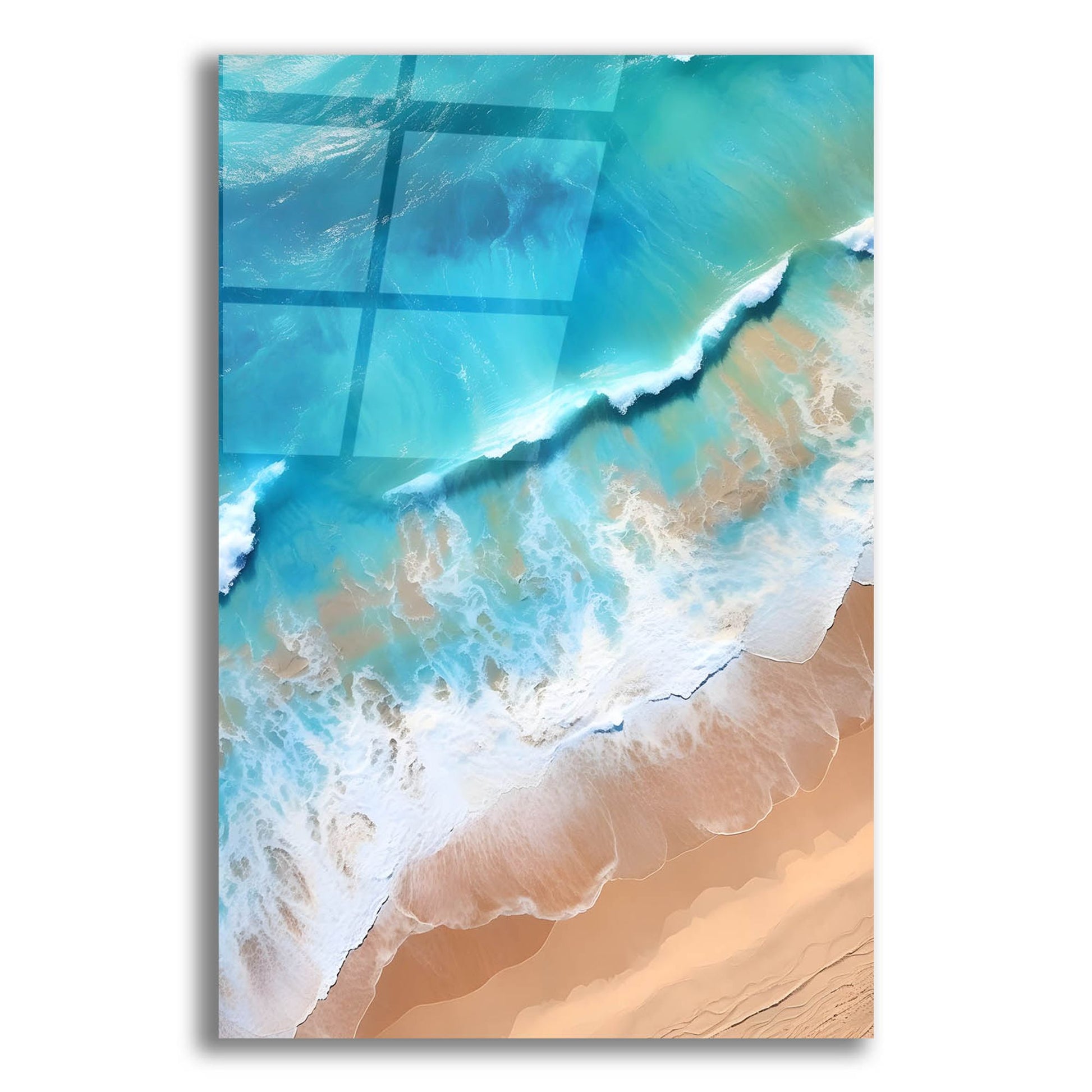 Epic Art 'Indigo Aerial Beach 1' by Petals Prints Design, Acrylic Glass Wall Art