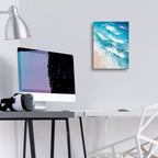 Epic Art 'Indigo Aerial Beach 2' by Petals Prints Design, Acrylic Glass Wall Art,12x16