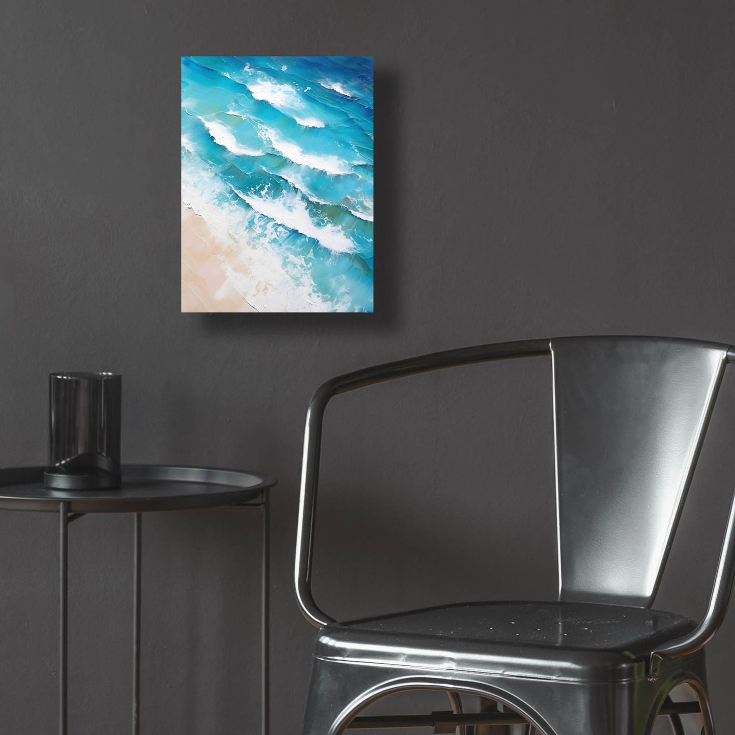 Epic Art 'Indigo Aerial Beach 2' by Petals Prints Design, Acrylic Glass Wall Art,12x16