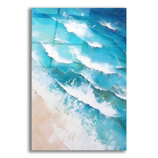 Epic Art 'Indigo Aerial Beach 2' by Petals Prints Design, Acrylic Glass Wall Art