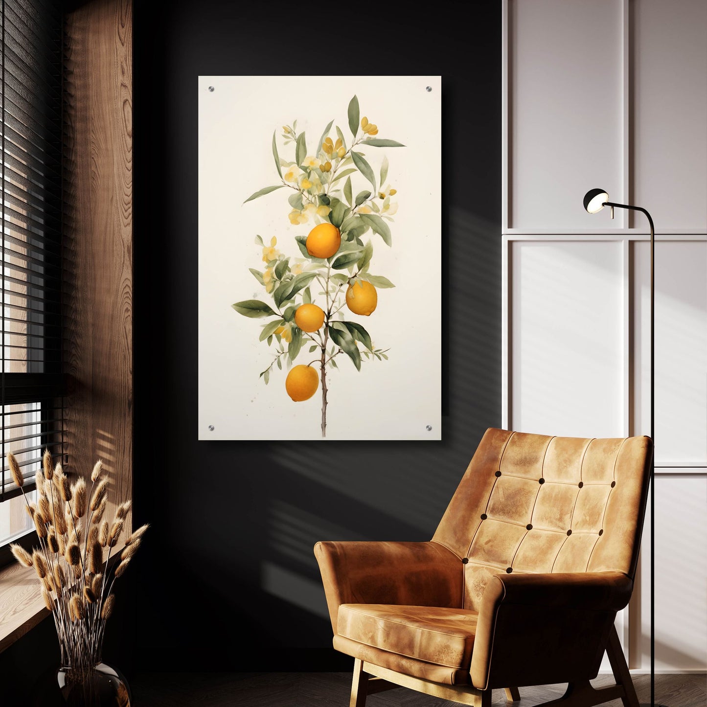 Epic Art 'Botanical Fruit 3' by Petals Prints Design, Acrylic Glass Wall Art,24x36