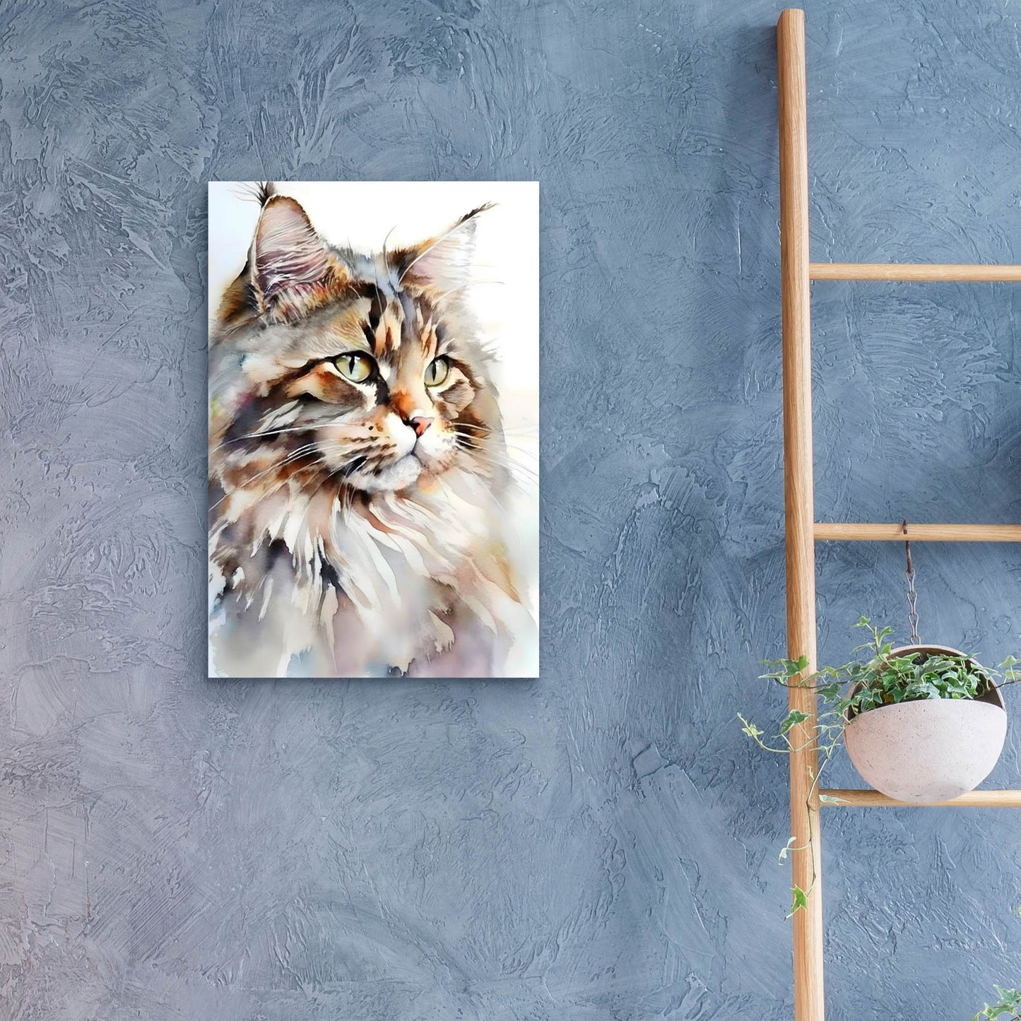 Epic Art 'Maine Coon Cat' by Petals Prints Design, Acrylic Glass Wall Art,16x24