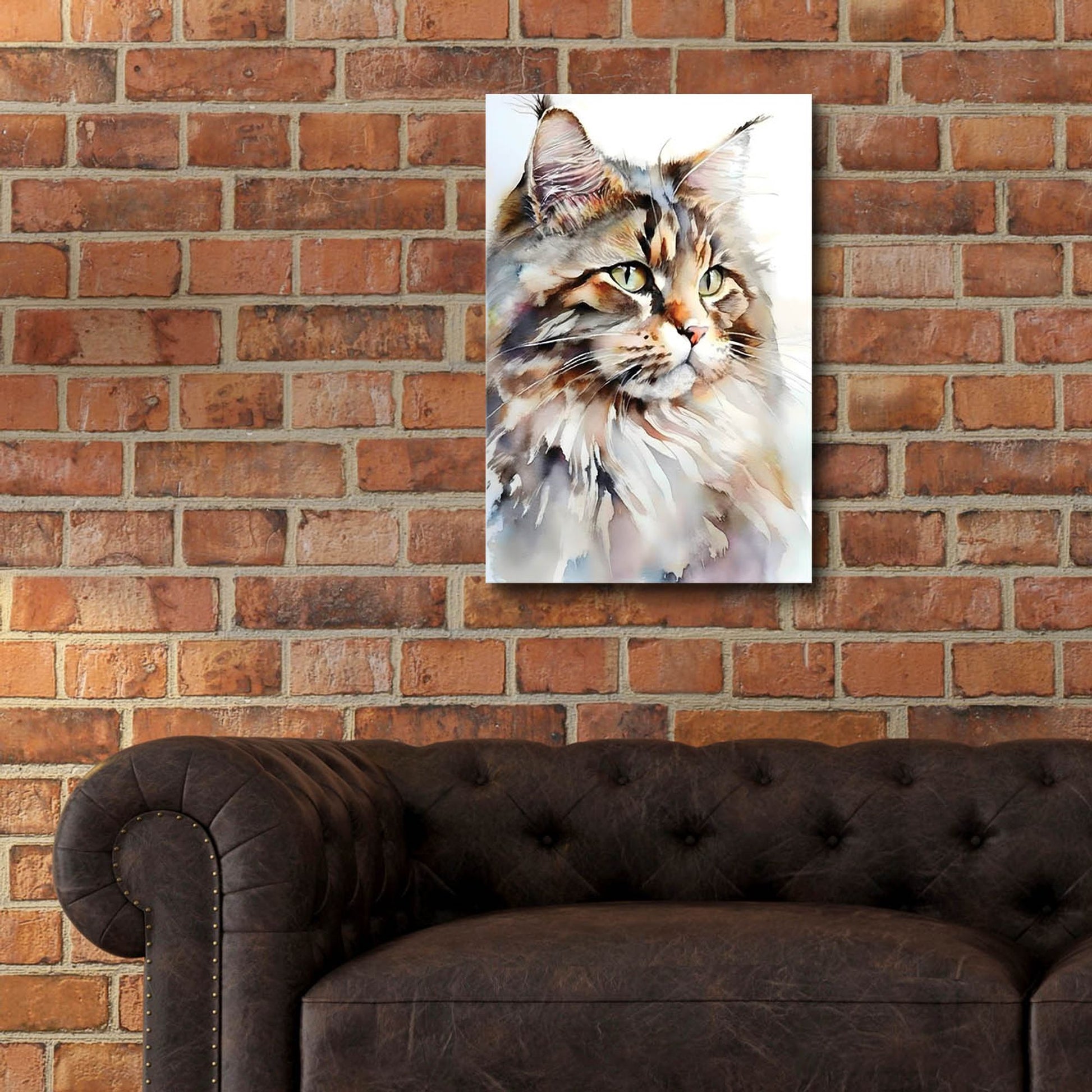 Epic Art 'Maine Coon Cat' by Petals Prints Design, Acrylic Glass Wall Art,16x24