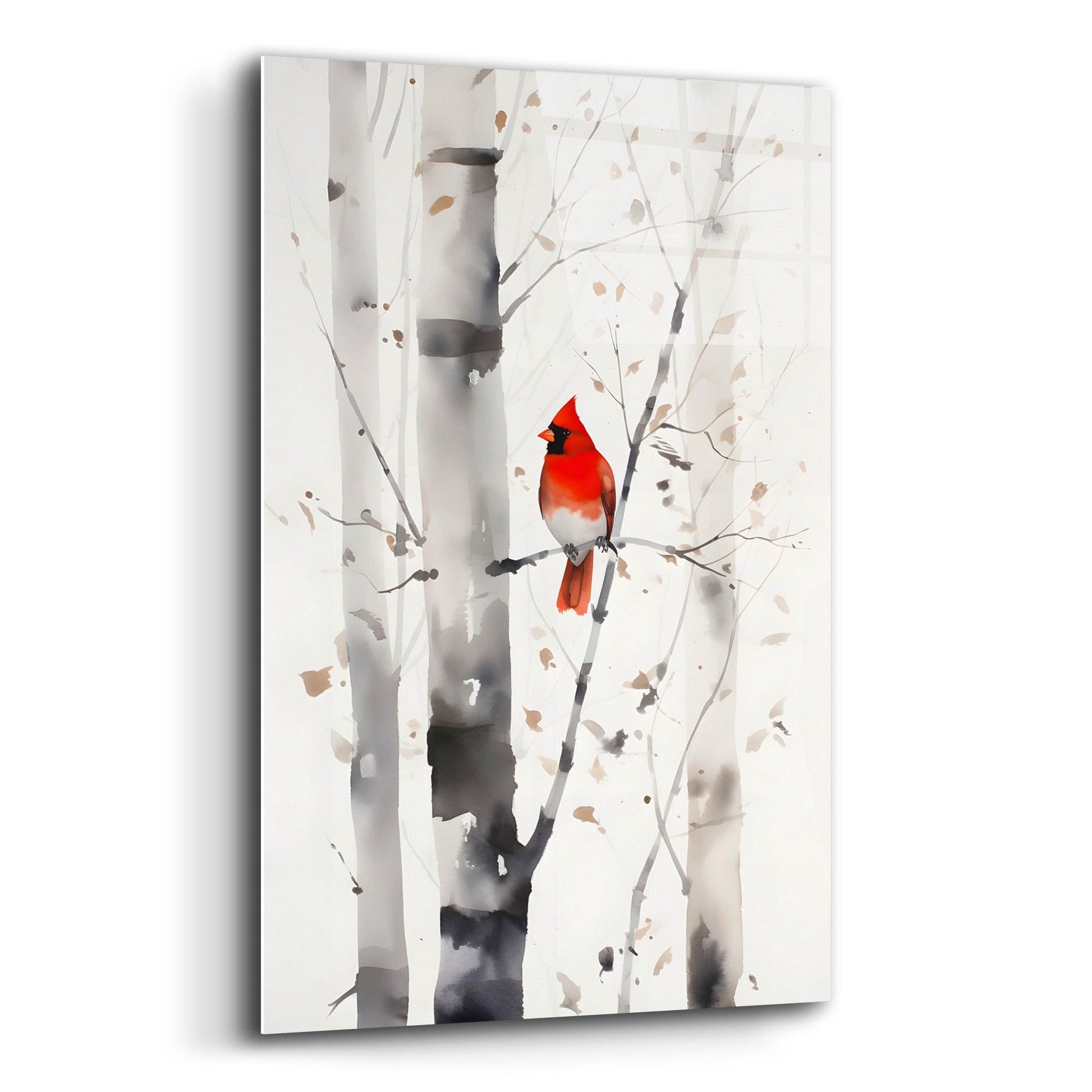 Epic Art 'Woodland Cardinal 2' by Petals Prints Design, Acrylic Glass Wall Art,12x16