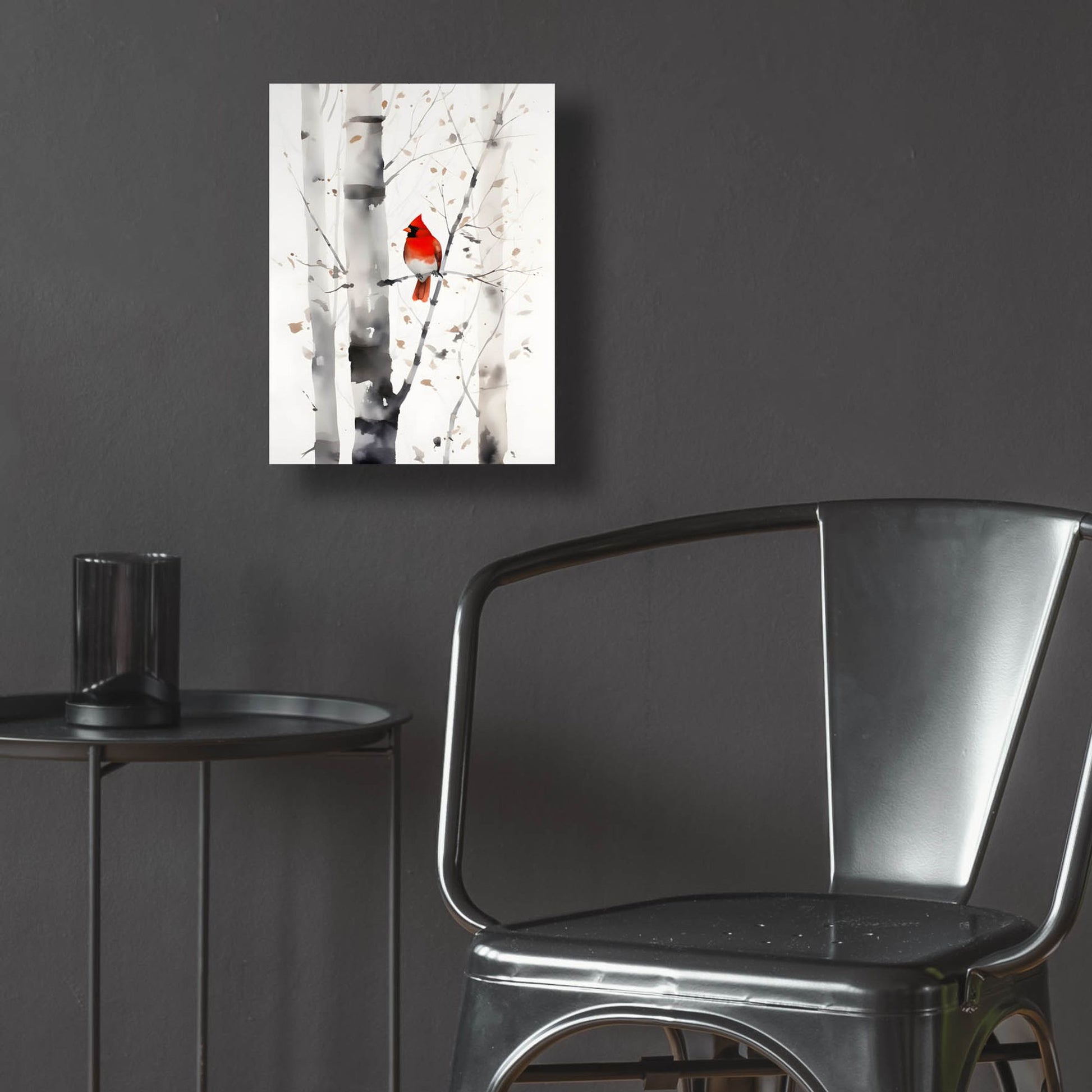 Epic Art 'Woodland Cardinal 2' by Petals Prints Design, Acrylic Glass Wall Art,12x16