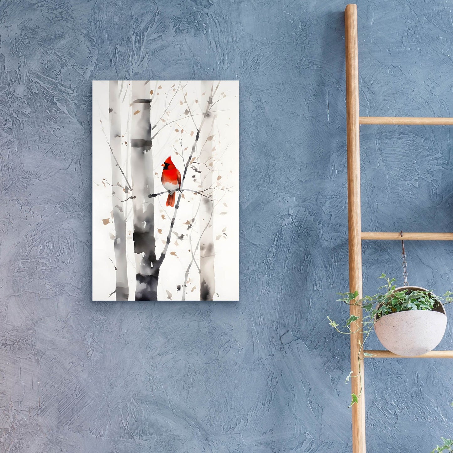 Epic Art 'Woodland Cardinal 2' by Petals Prints Design, Acrylic Glass Wall Art,16x24