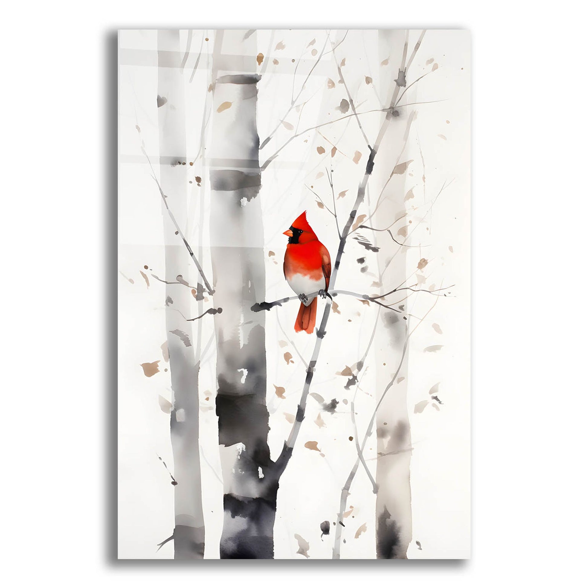 Epic Art 'Woodland Cardinal 2' by Petals Prints Design, Acrylic Glass Wall Art