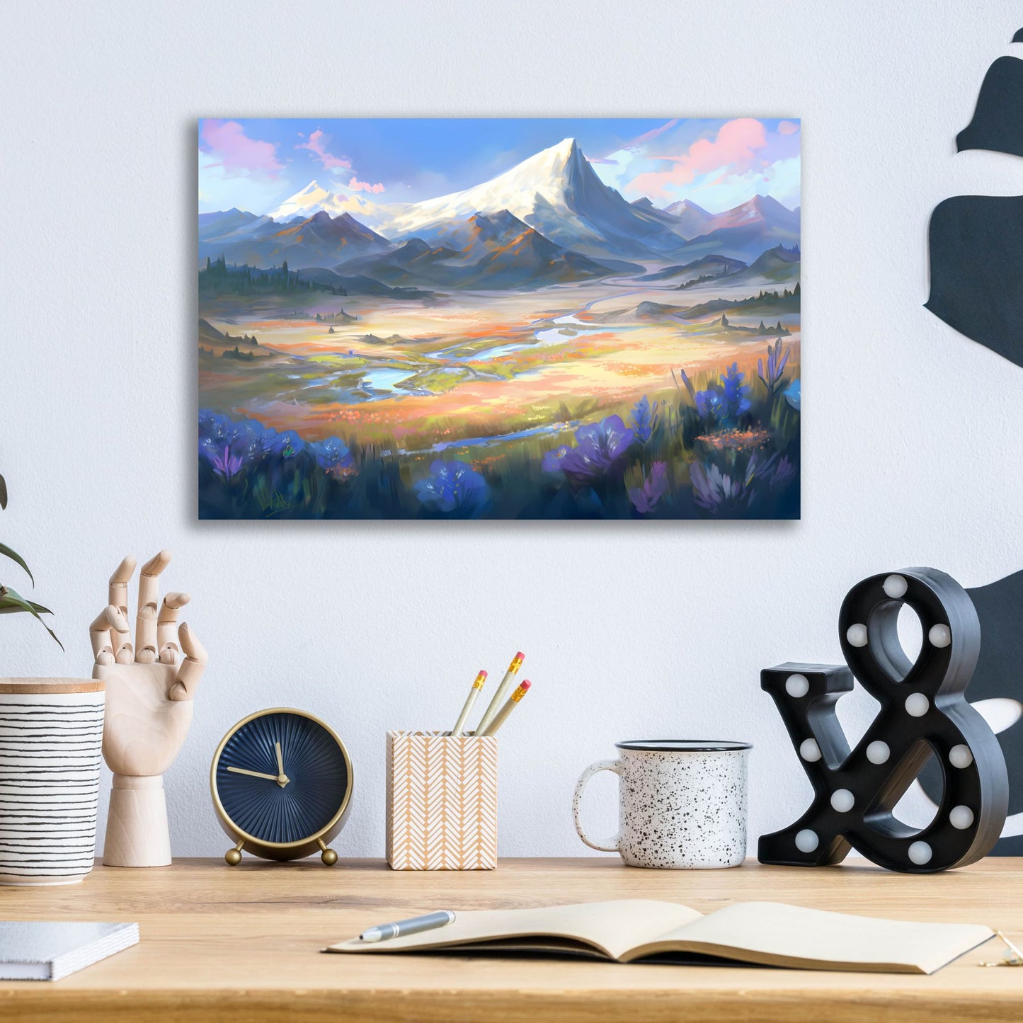 Epic Art 'Mountain View' by Petals Prints Design, Acrylic Glass Wall Art,16x12