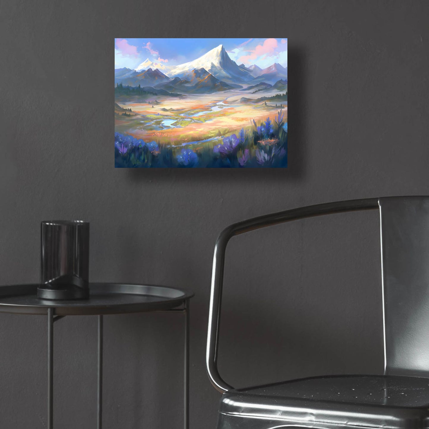 Epic Art 'Mountain View' by Petals Prints Design, Acrylic Glass Wall Art,16x12