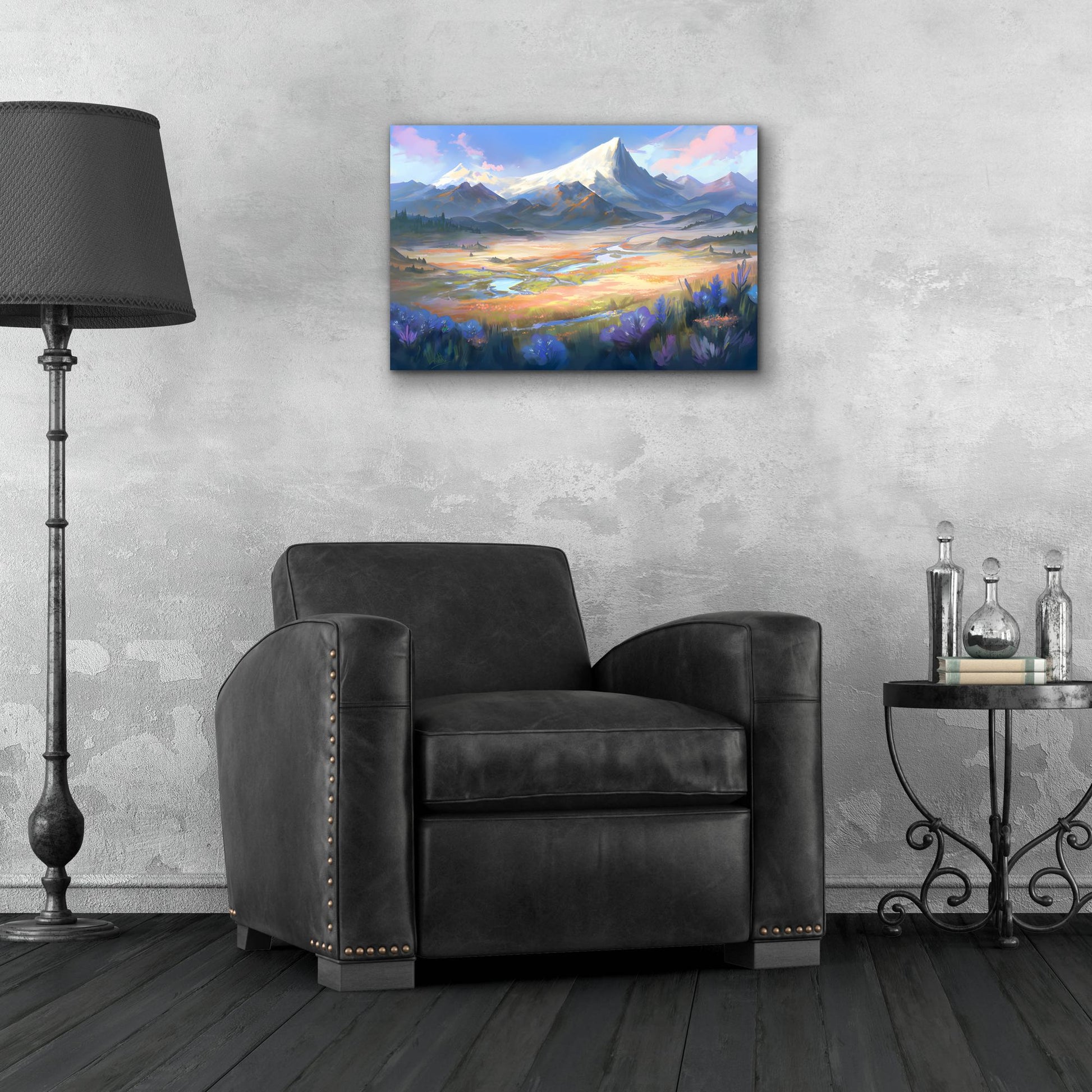 Epic Art 'Mountain View' by Petals Prints Design, Acrylic Glass Wall Art,24x16