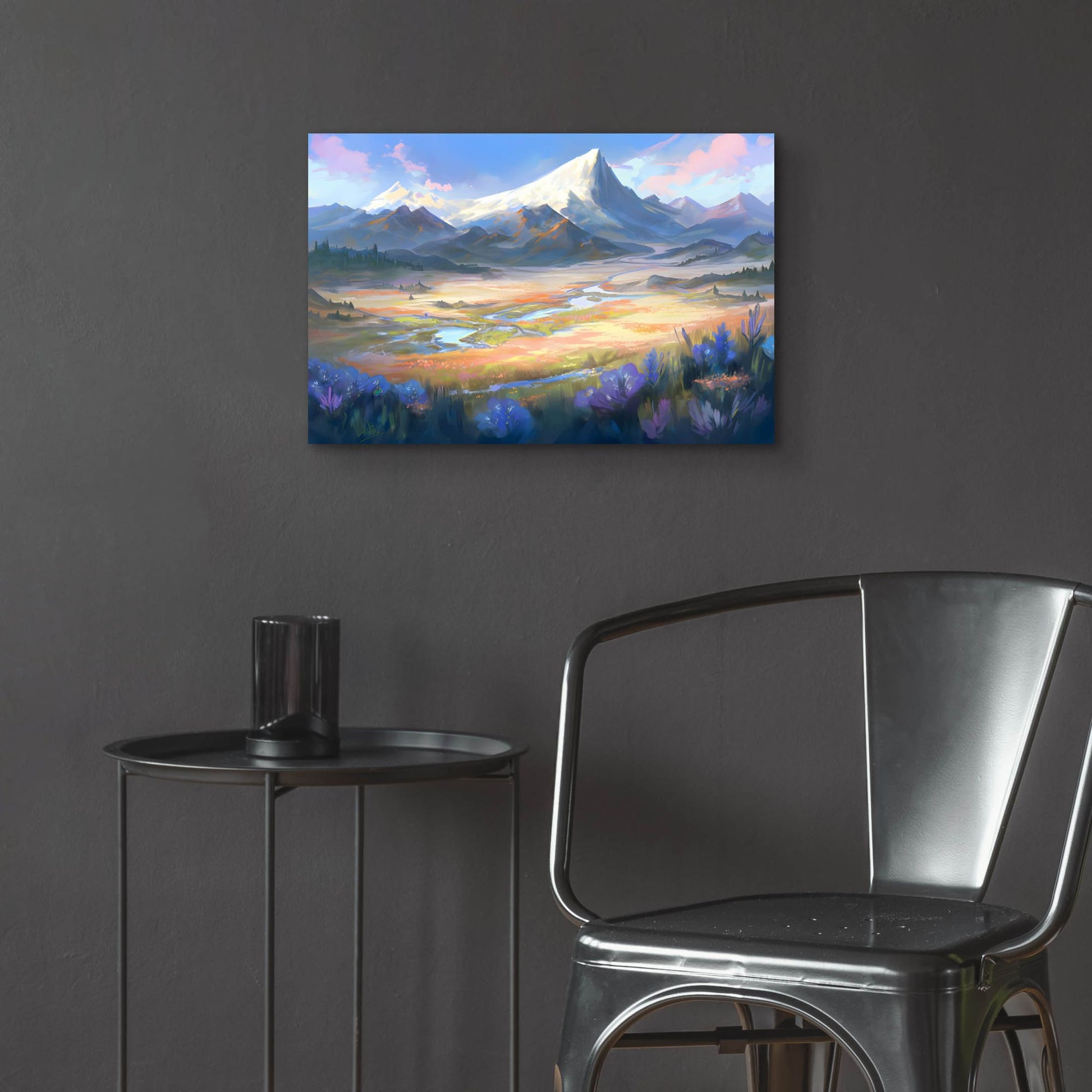 Epic Art 'Mountain View' by Petals Prints Design, Acrylic Glass Wall Art,24x16