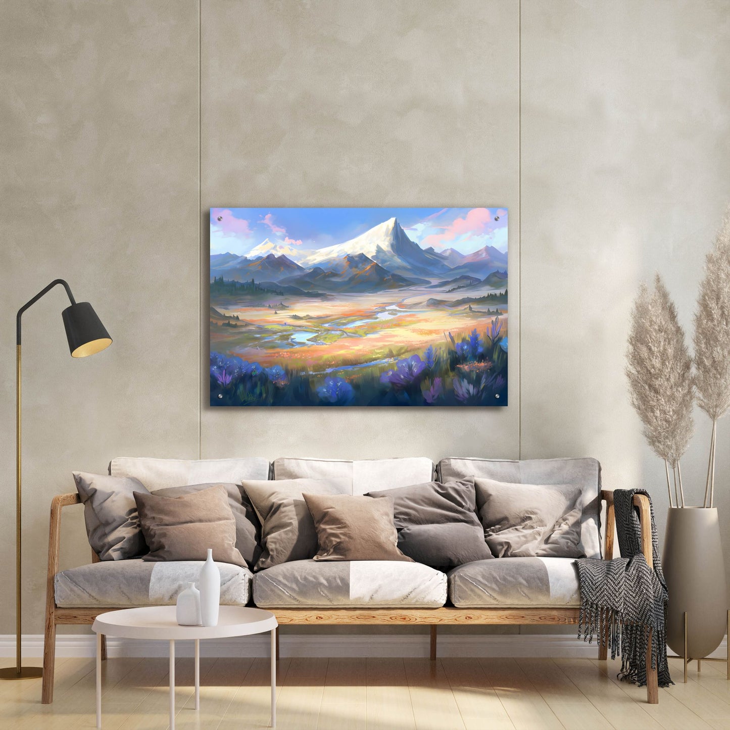 Epic Art 'Mountain View' by Petals Prints Design, Acrylic Glass Wall Art,36x24