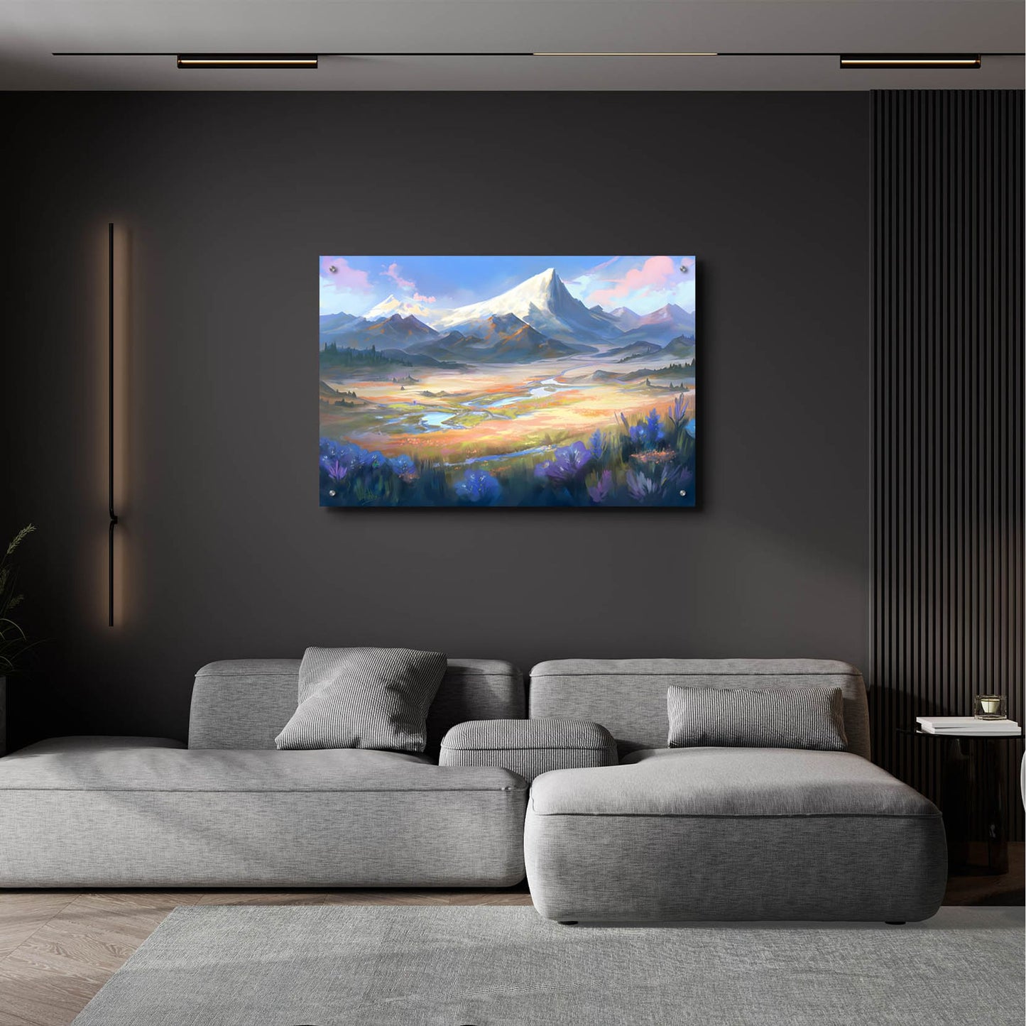 Epic Art 'Mountain View' by Petals Prints Design, Acrylic Glass Wall Art,36x24