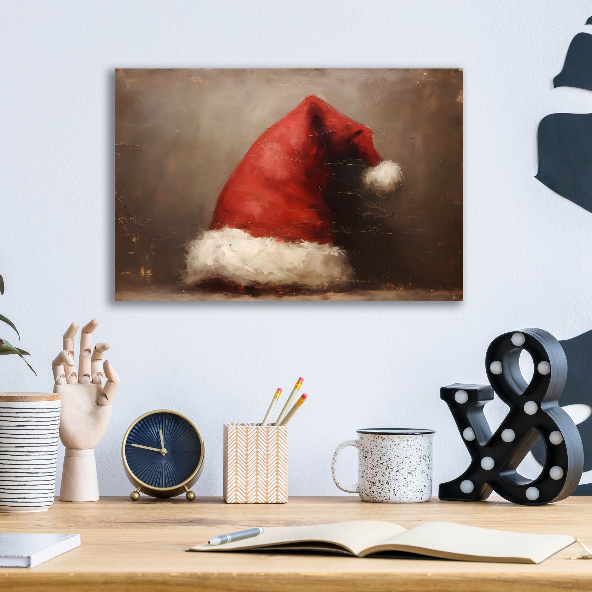 Epic Art 'Santa Hat' by Petals Prints Design, Acrylic Glass Wall Art,16x12