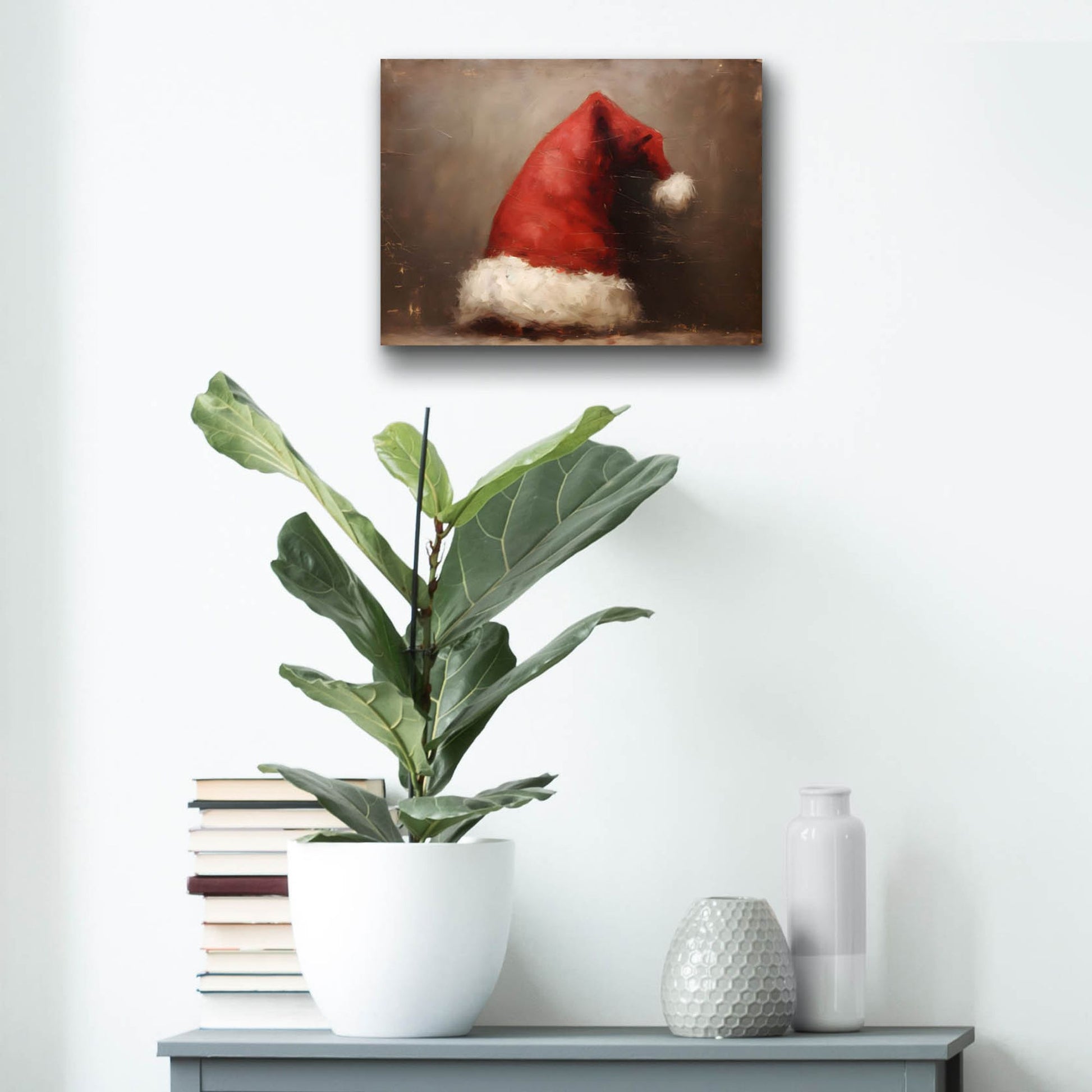 Epic Art 'Santa Hat' by Petals Prints Design, Acrylic Glass Wall Art,16x12