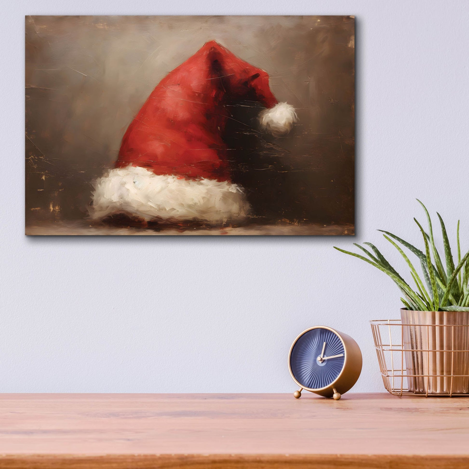 Epic Art 'Santa Hat' by Petals Prints Design, Acrylic Glass Wall Art,16x12