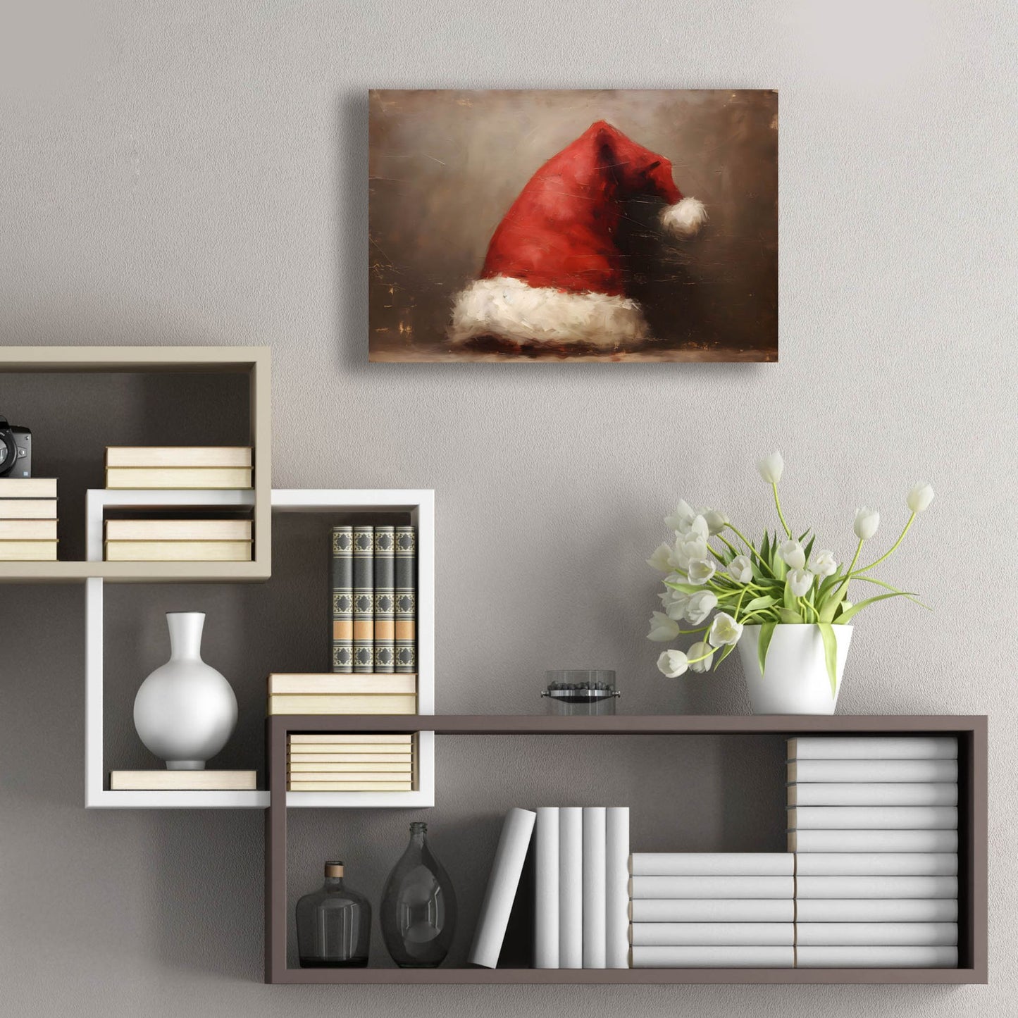 Epic Art 'Santa Hat' by Petals Prints Design, Acrylic Glass Wall Art,24x16