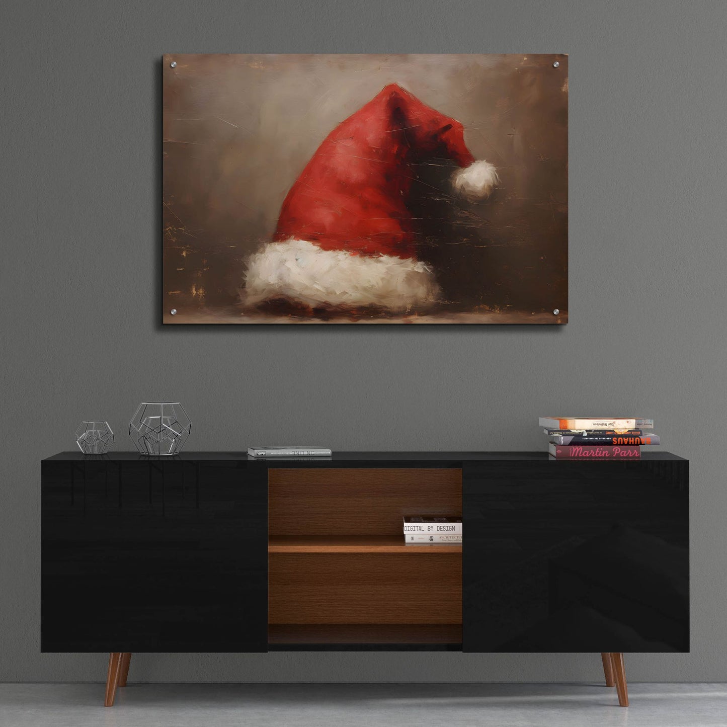 Epic Art 'Santa Hat' by Petals Prints Design, Acrylic Glass Wall Art,36x24